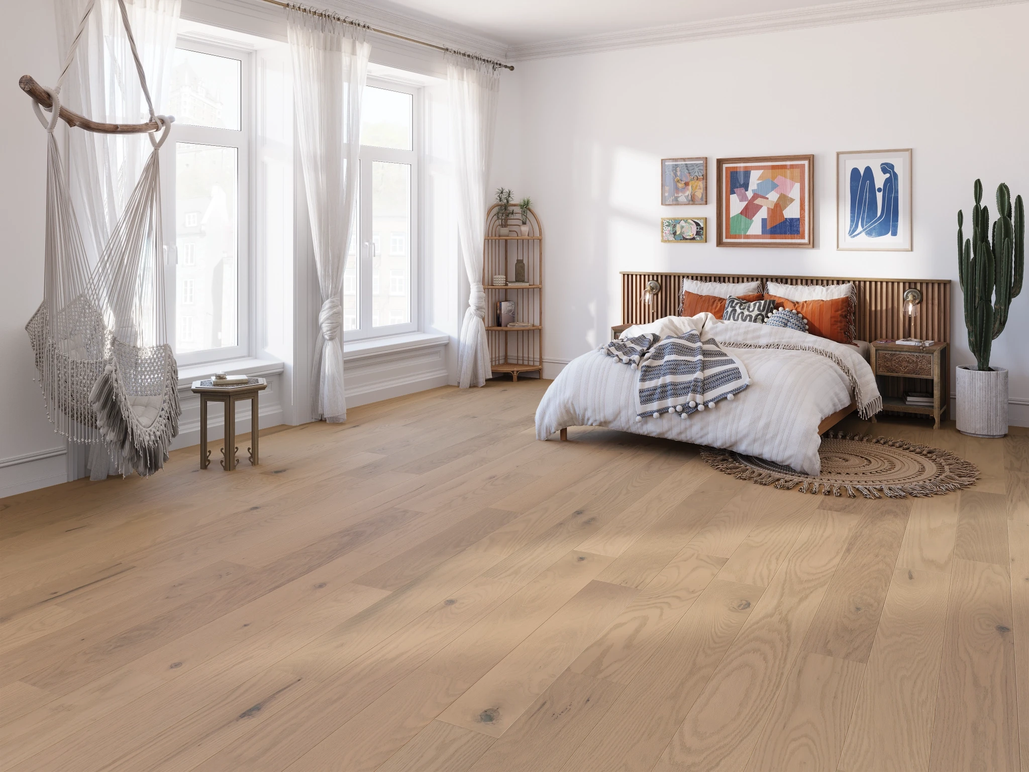 Oak Ivory Character Smooth Satin Wood Floor Flooring visualization by Alexandra Hardwood Flooring