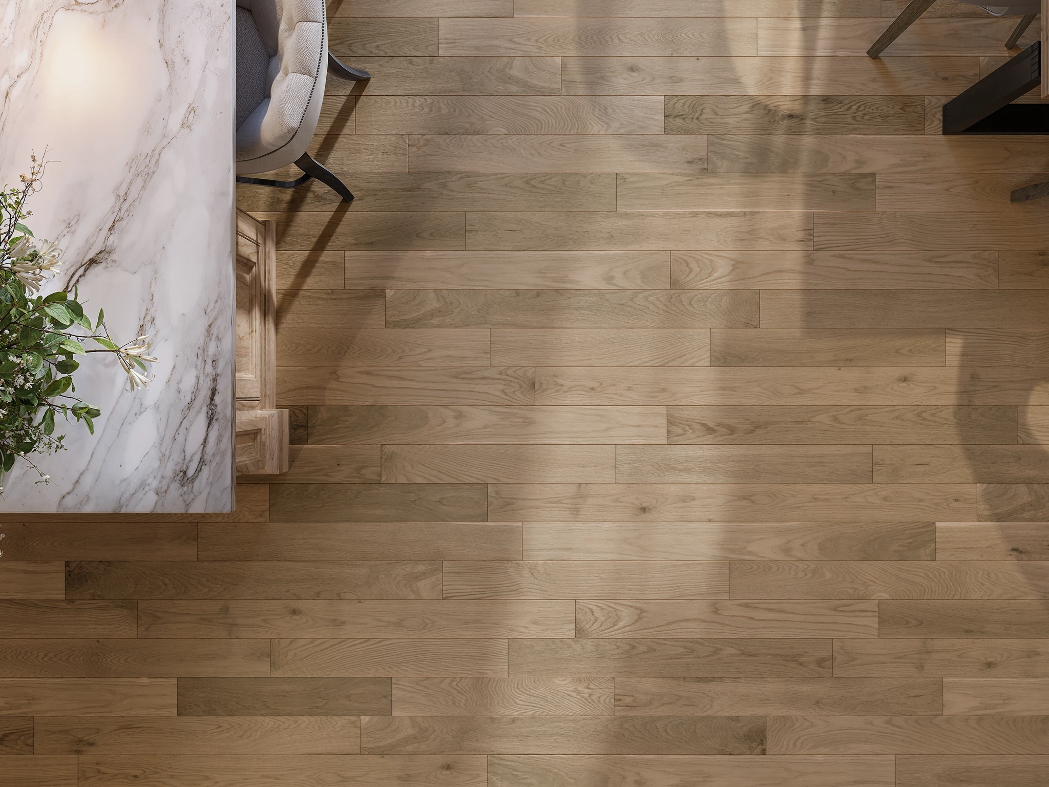 Gaspe White Oak Wood Floor Flooring visualization by Planchers PG