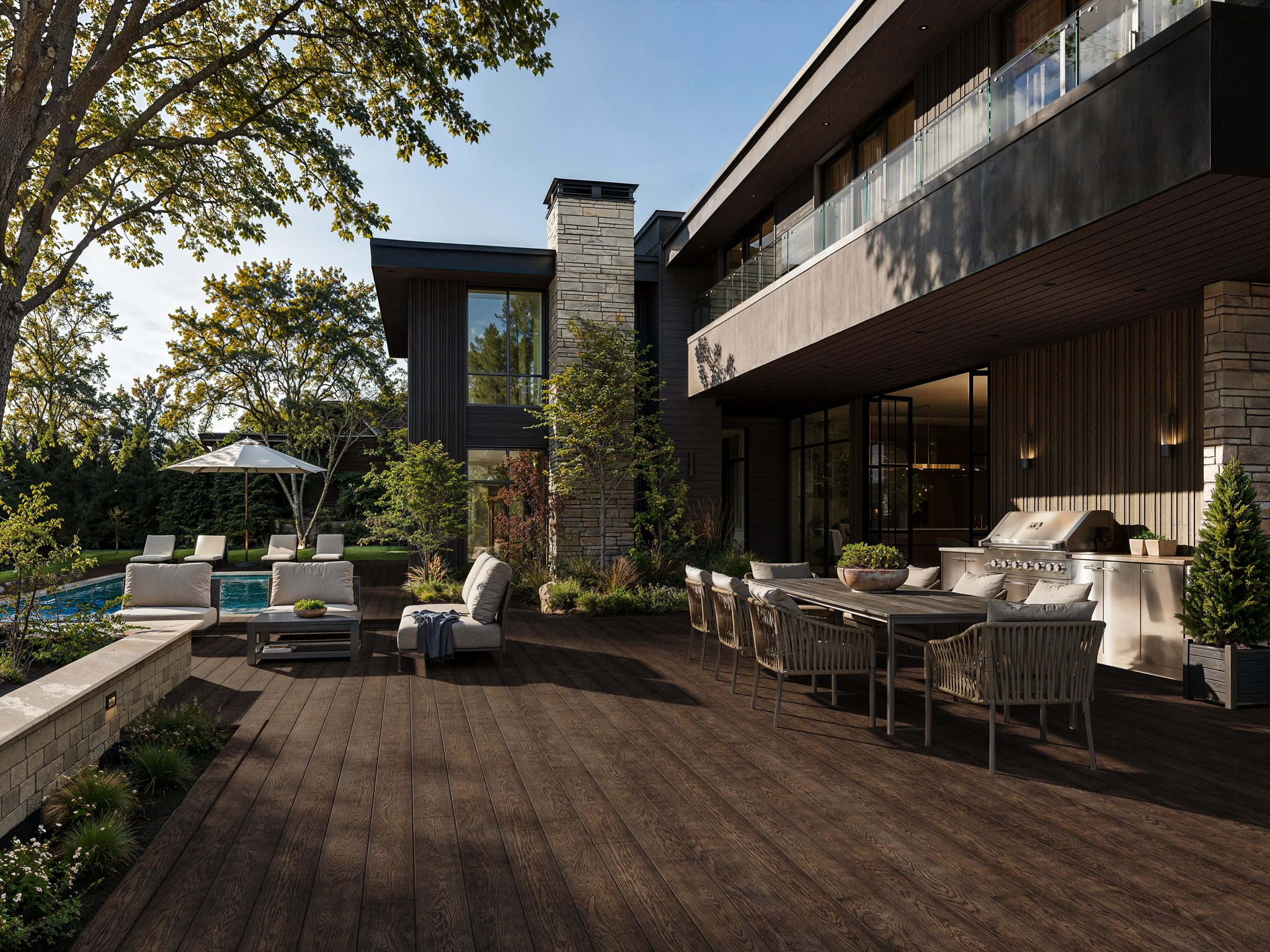 Enchanced Grain Antique Oak Composite Decking Outdoor Flooring visualization by Millboard