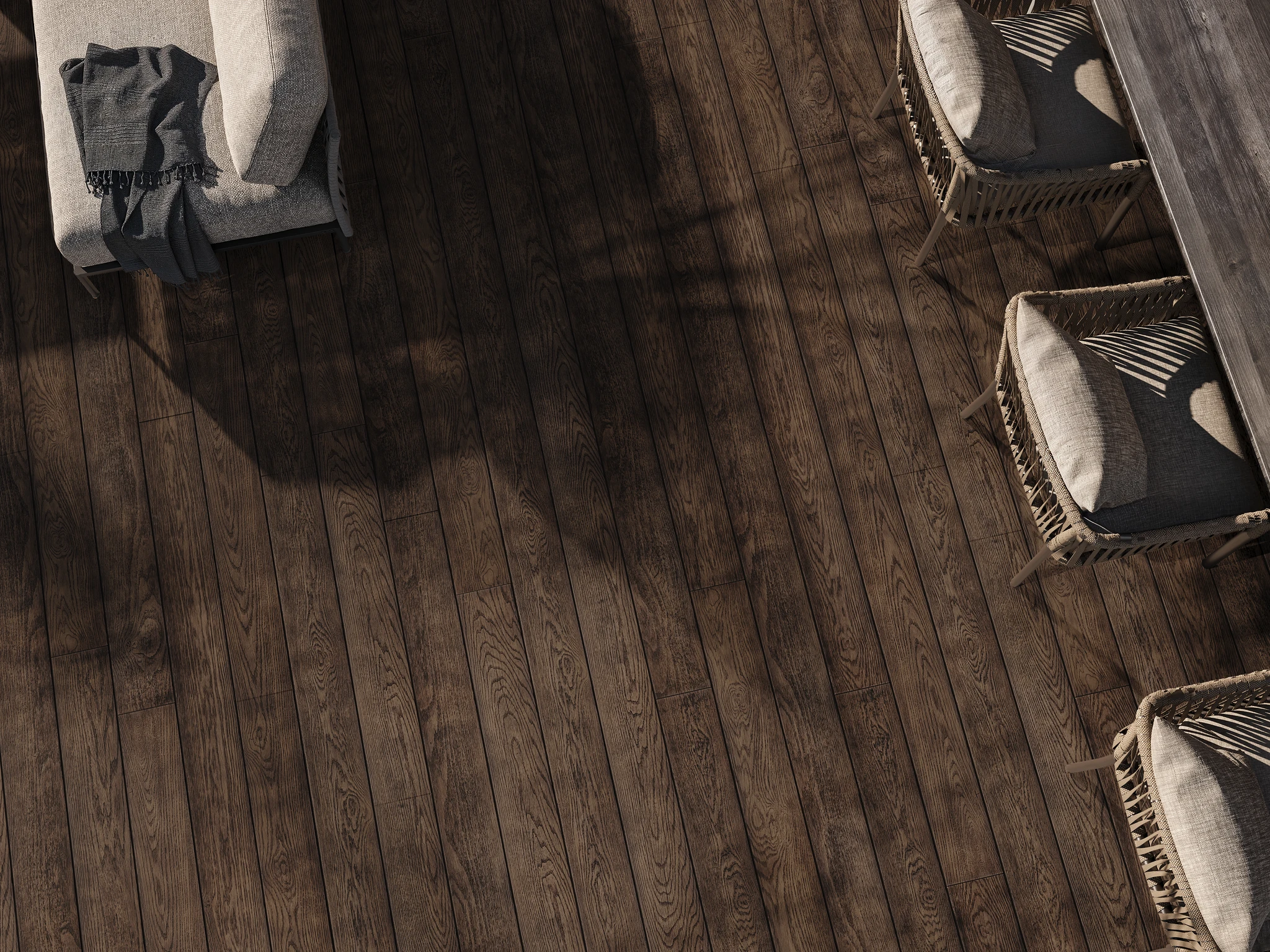 Enchanced Grain Antique Oak Composite Decking Outdoor Flooring visualization by Millboard