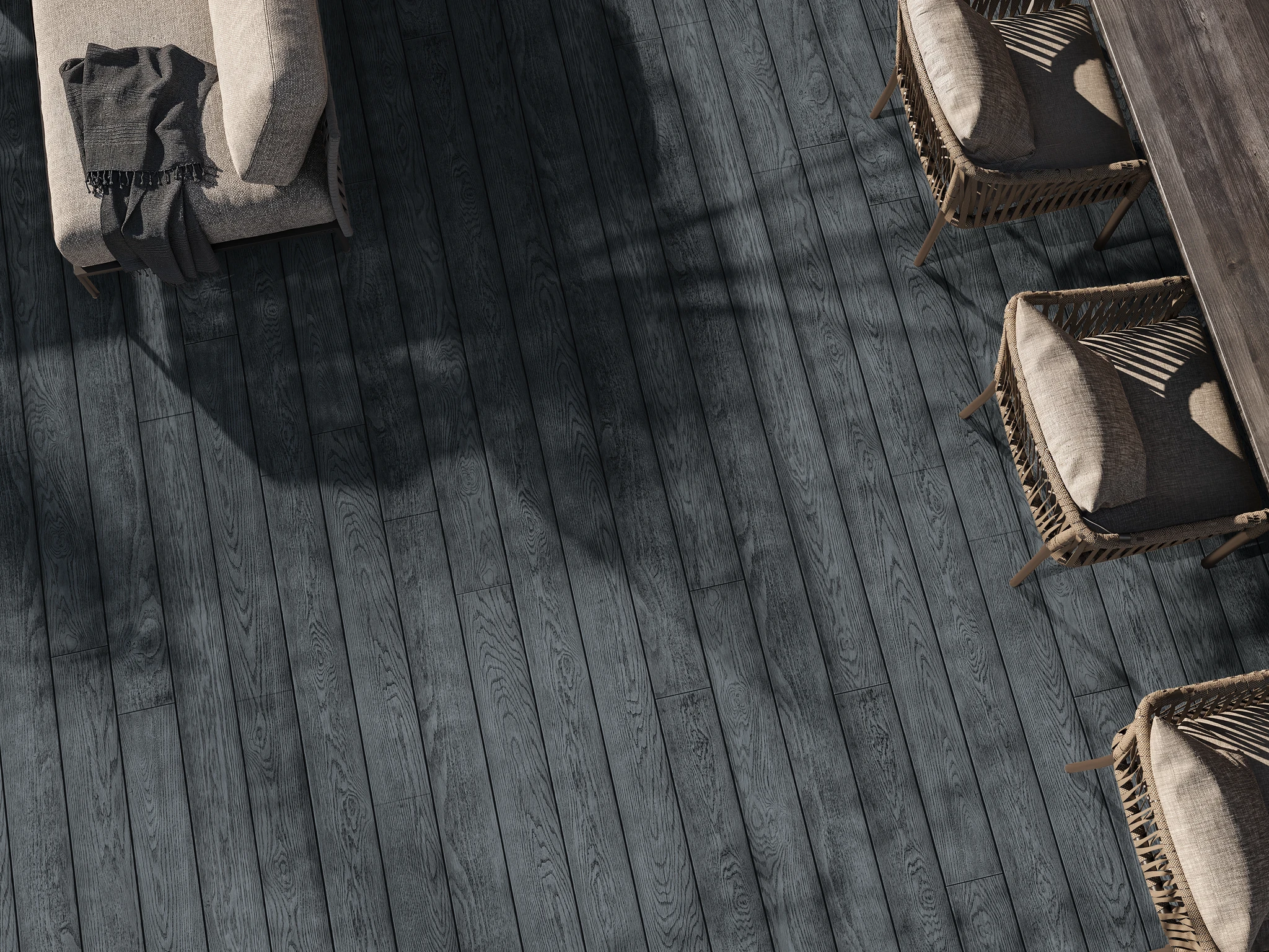 Visualisation de Enchanced Grain Brushed Basalt Revêtement de sol extérieur par Millboard