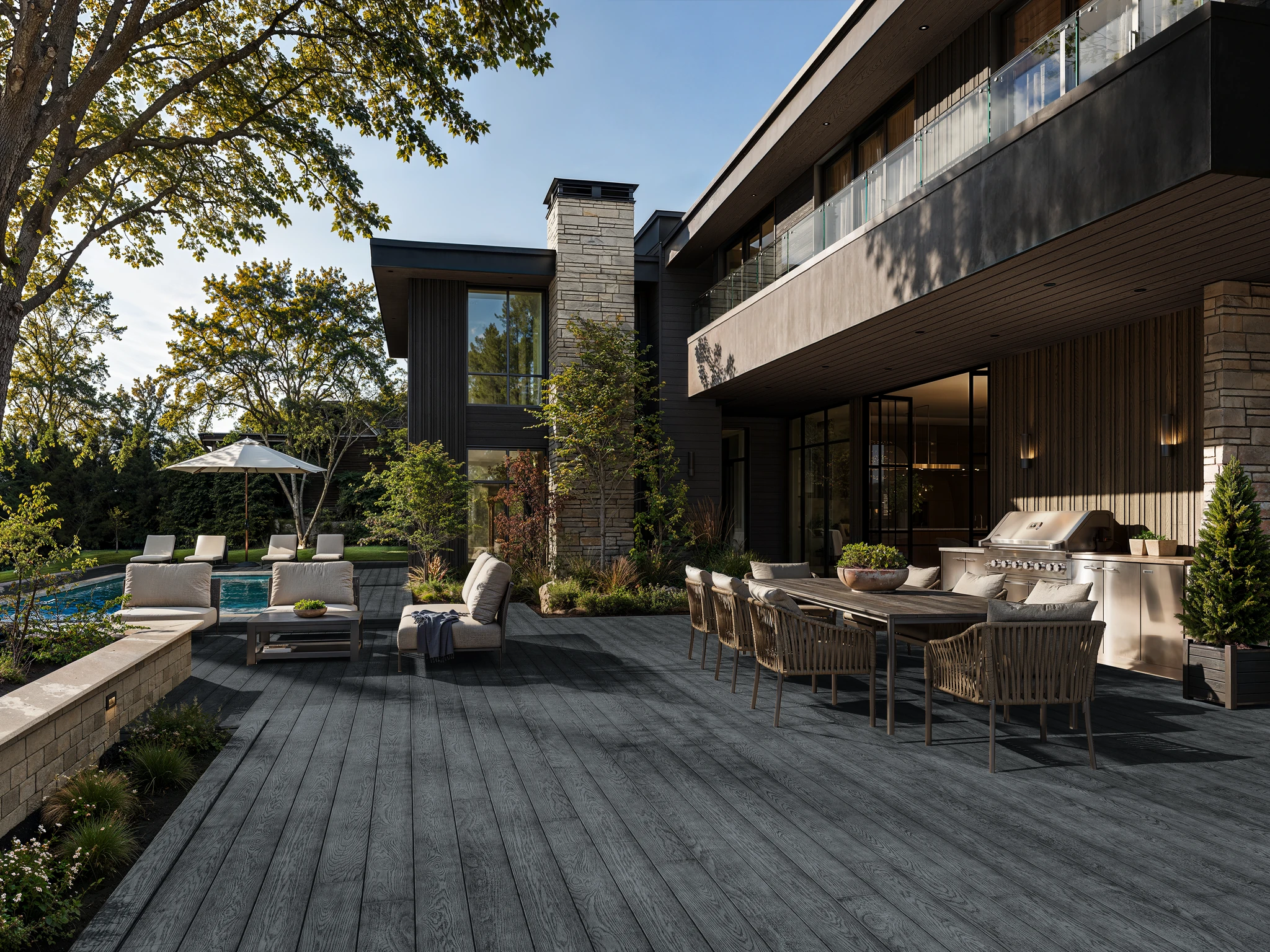 Visualisation de Enchanced Grain Brushed Basalt Revêtement de sol extérieur par Millboard