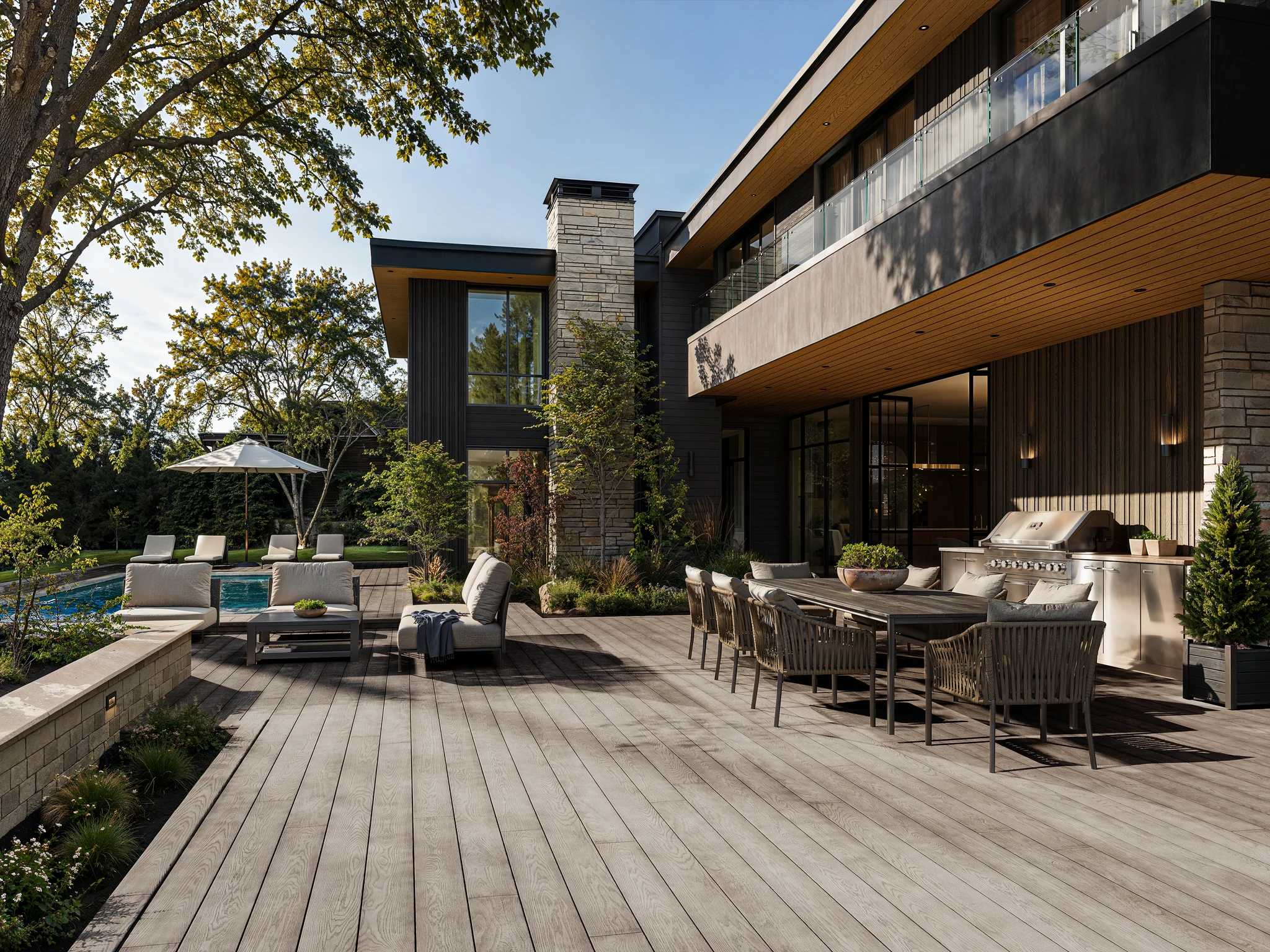 Enchanced Grain Limed Oak Composite Decking Outdoor Flooring visualization by Millboard