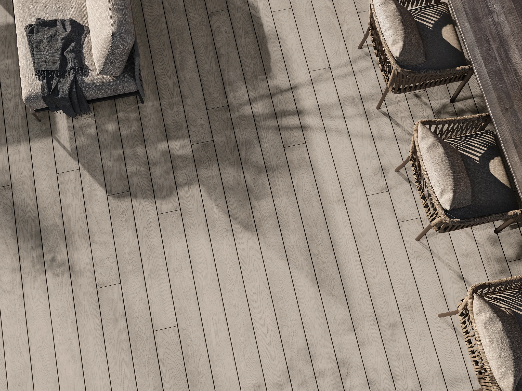 Enchanced Grain Limed Oak Composite Decking Outdoor Flooring visualization by Millboard