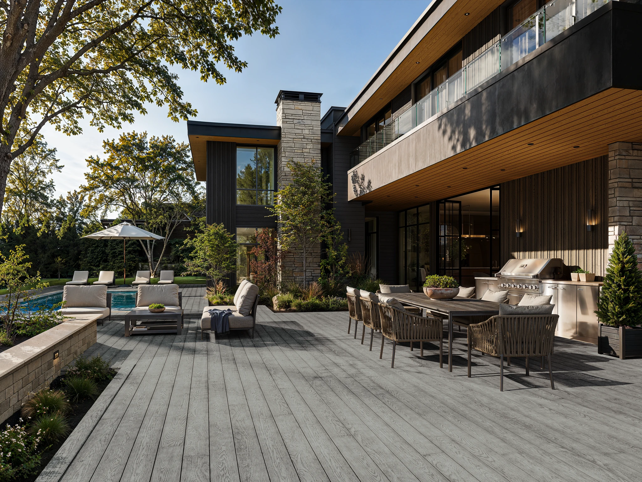 Enchanced Grain Smoked Oak Composite Decking Outdoor Flooring visualization by Millboard