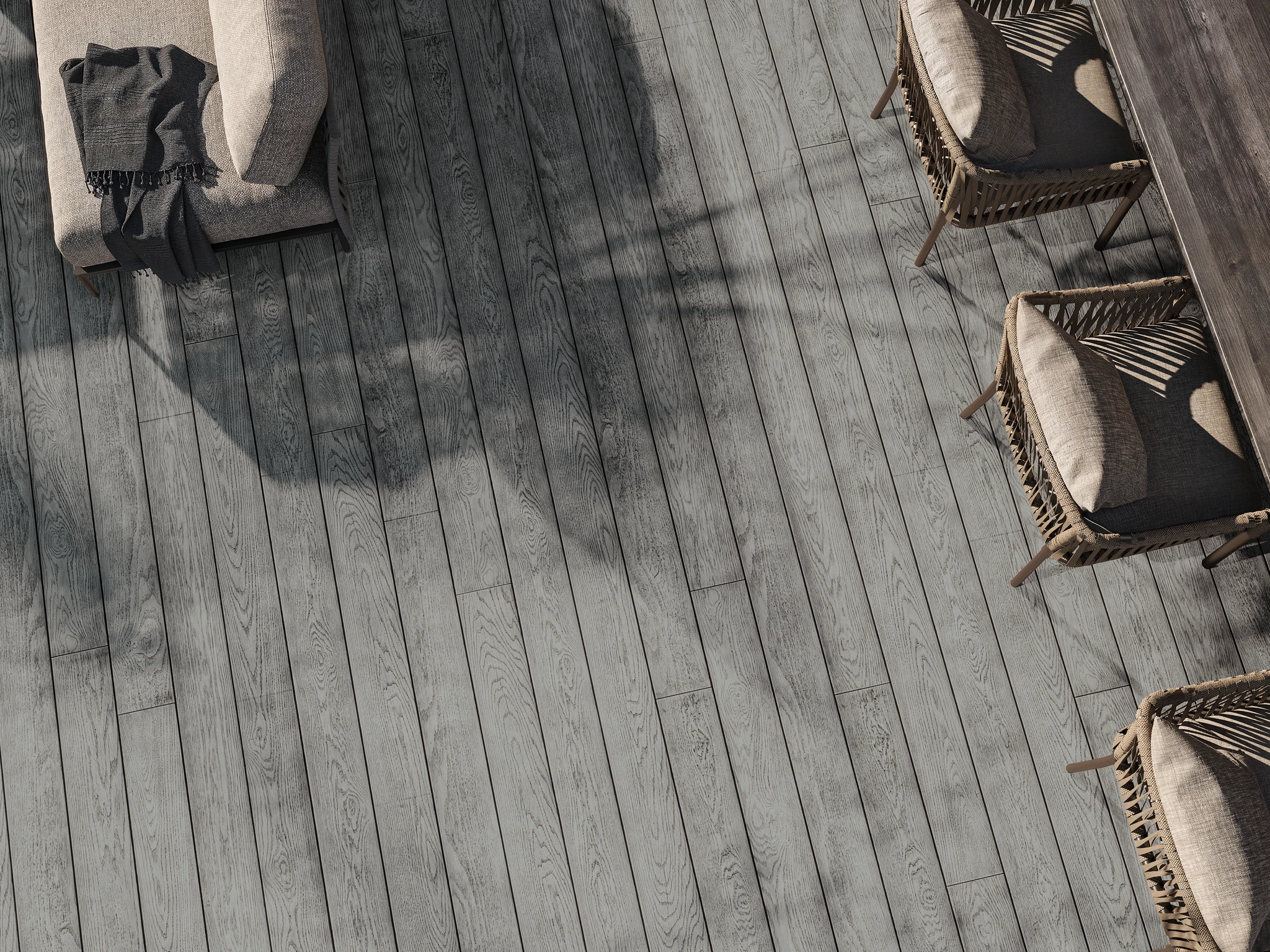 Enchanced Grain Smoked Oak Composite Decking Outdoor Flooring visualization by Millboard