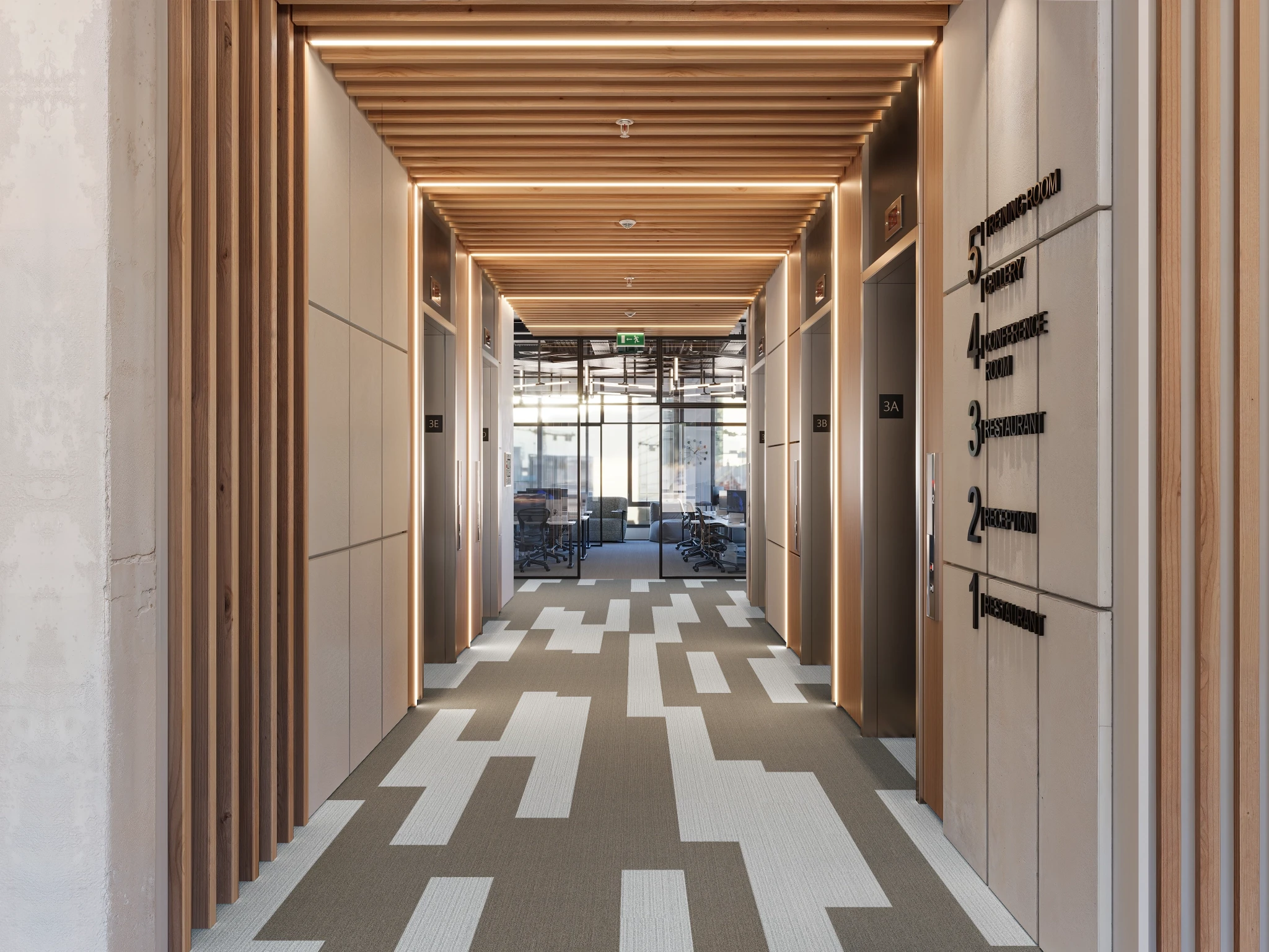 Etoffe 40238 Rousteing 30094 Modular Carpet Flooring visualization by Venture Carpets