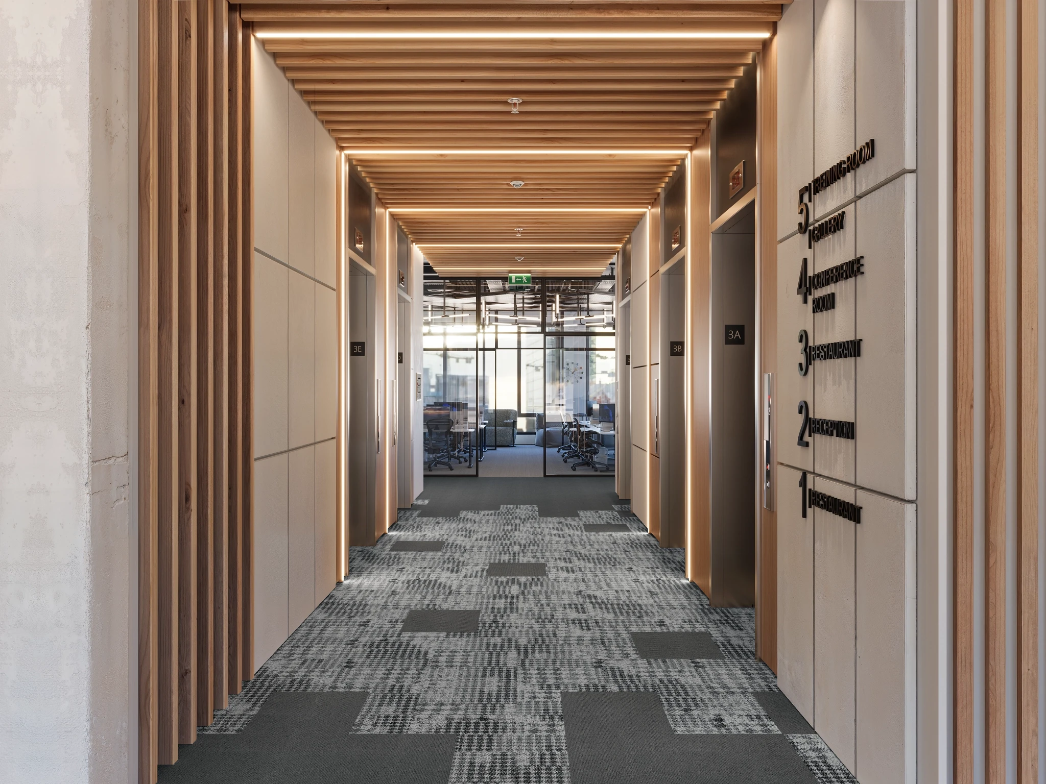 Pied de poule 40237 Gabrielle 75225 Modular Carpet Flooring visualization by Venture Carpets