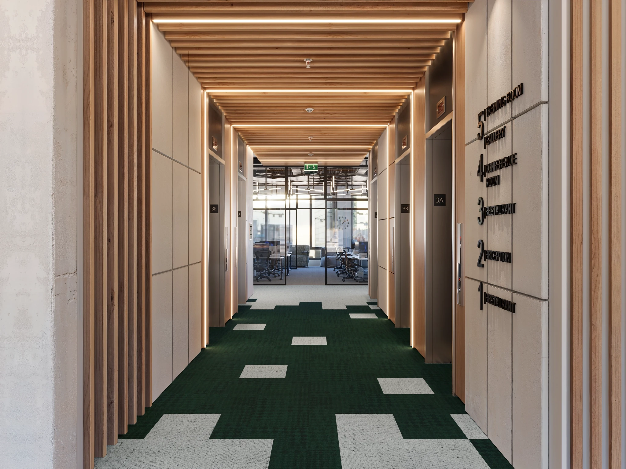 Pied de poule 40237 Oscar 30093 Modular Carpet Flooring visualization by Venture Carpets