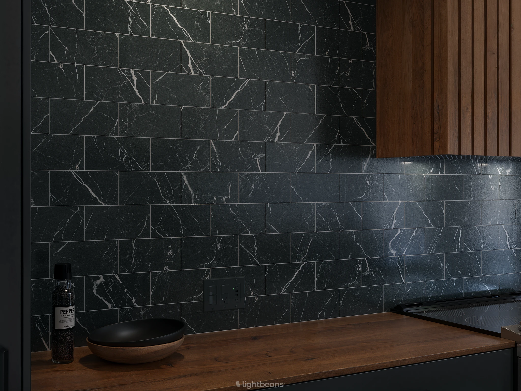 Visualisation de Marquina Black 10302 Revêtement mural par DuraWall™