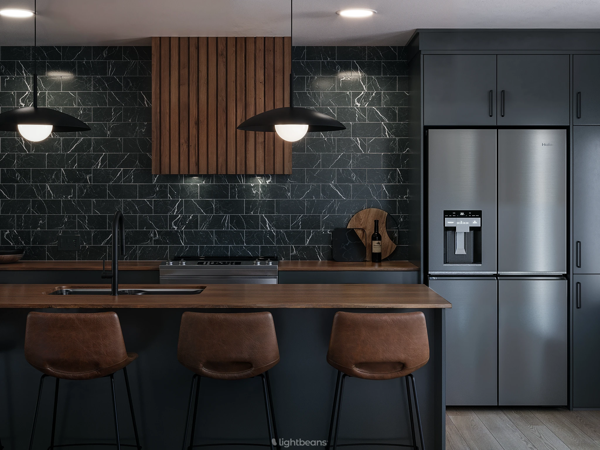 Visualisation de Marquina Black 10302 Revêtement mural par DuraWall™