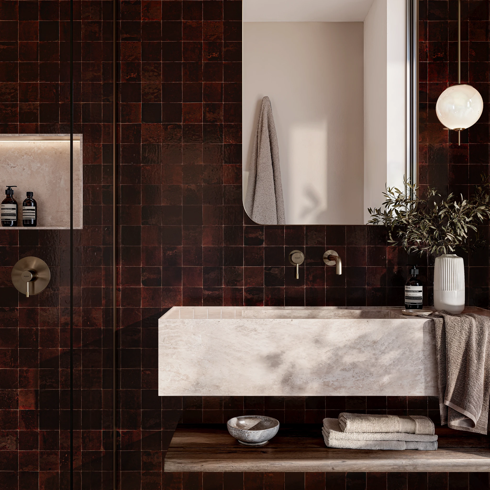 Visualisation de Casablanca Chocolate 4x4 Revêtement mural intérieur par Ceragres