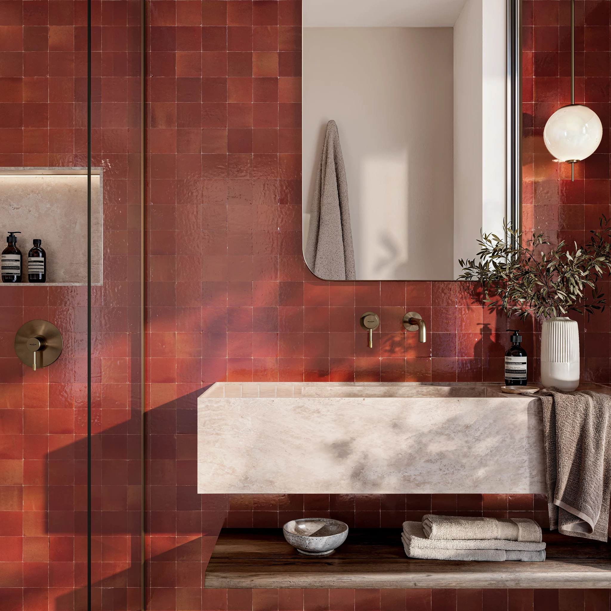 Casablanca Coral 4x4 Terracotta Tile Interior Wall Cladding visualization by Ceragres