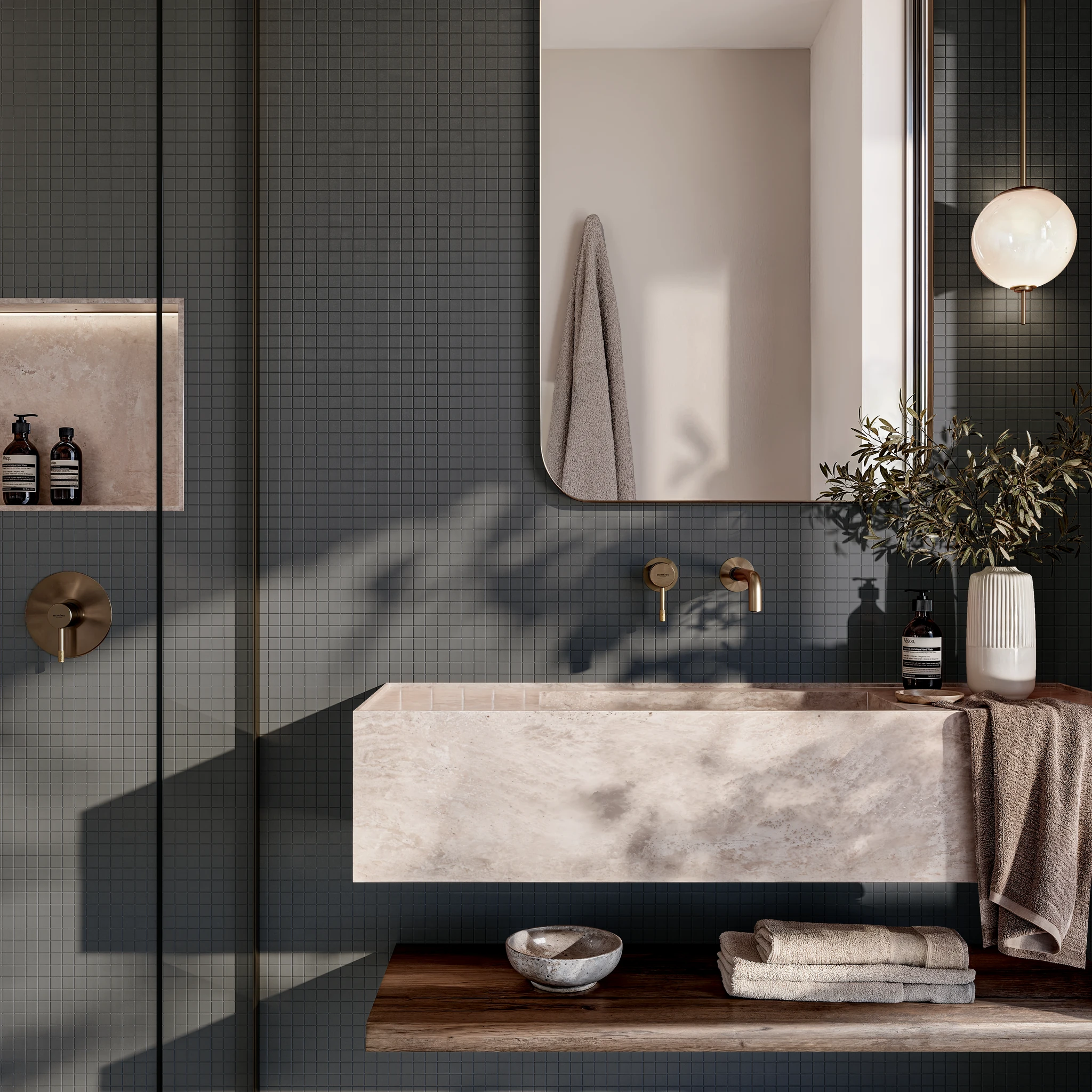Visualisation de Cubix Black 1x1 Couvre-plancher intérieur par Ceragres