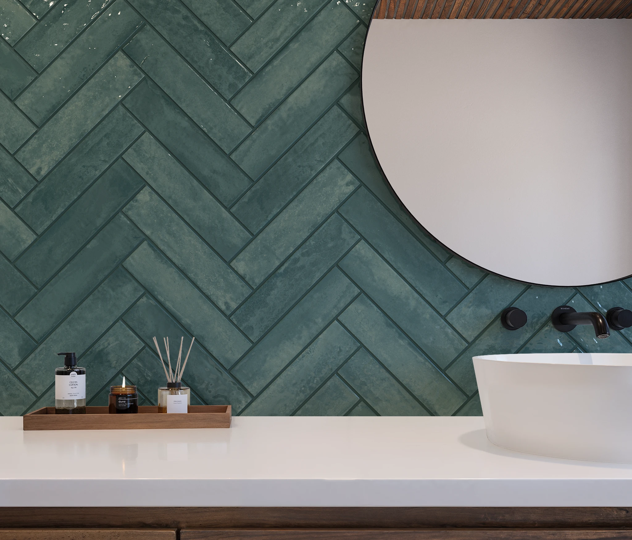 Visualisation de MILE®stone 4Earth Forest Herringbone Revêtement mural par MILE®stone