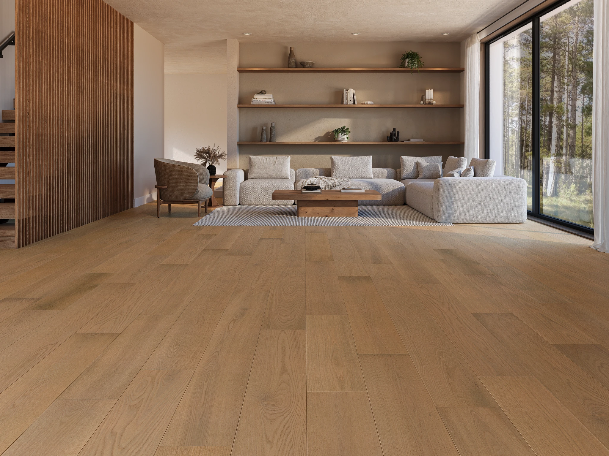 Eterna American Oak - Aura 9.5" Wood Floor Indoor Flooring visualization by Denali Hardwood Floors