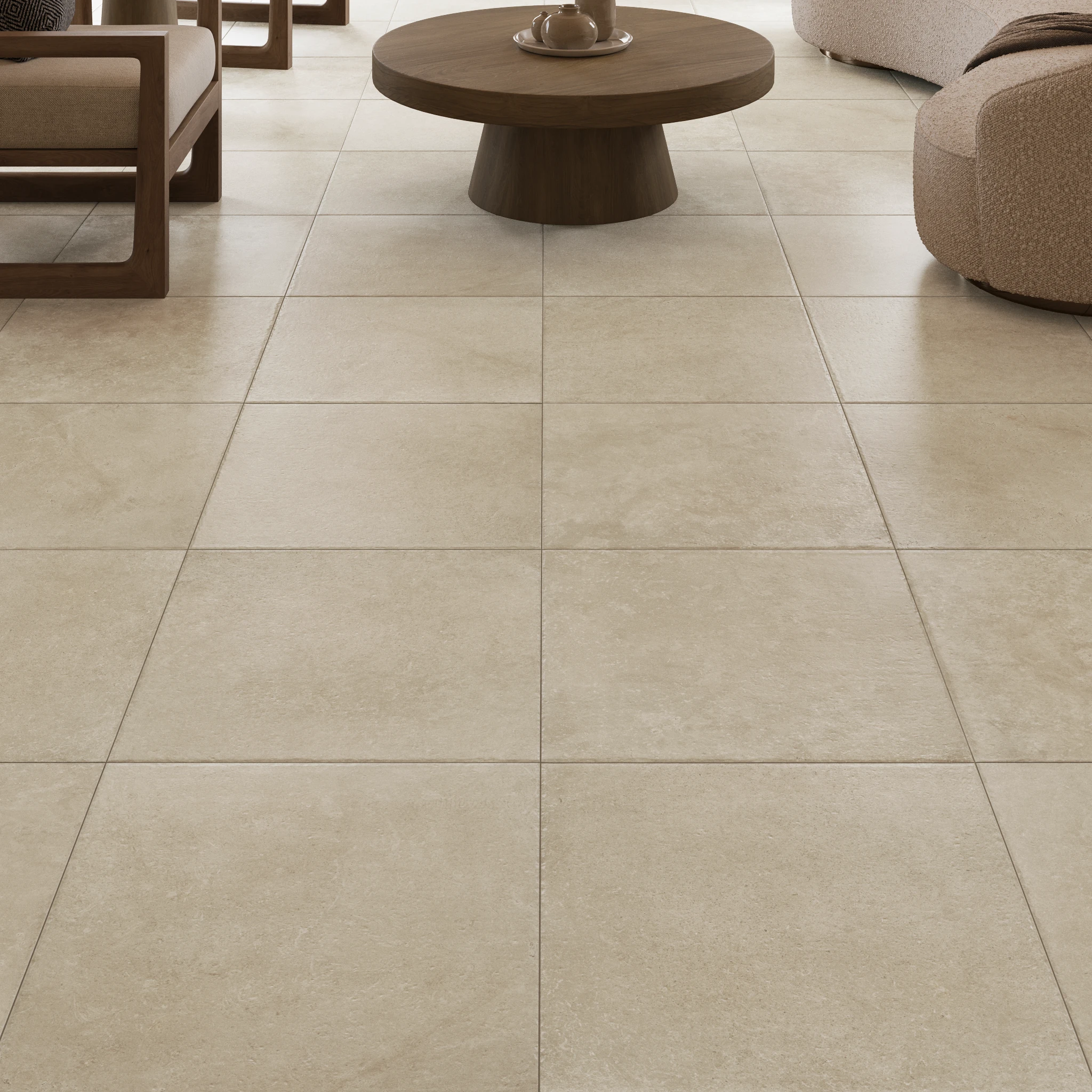 Chantilly Beige 24x24 Porcelain Tile Indoor Flooring visualization by Ceragres