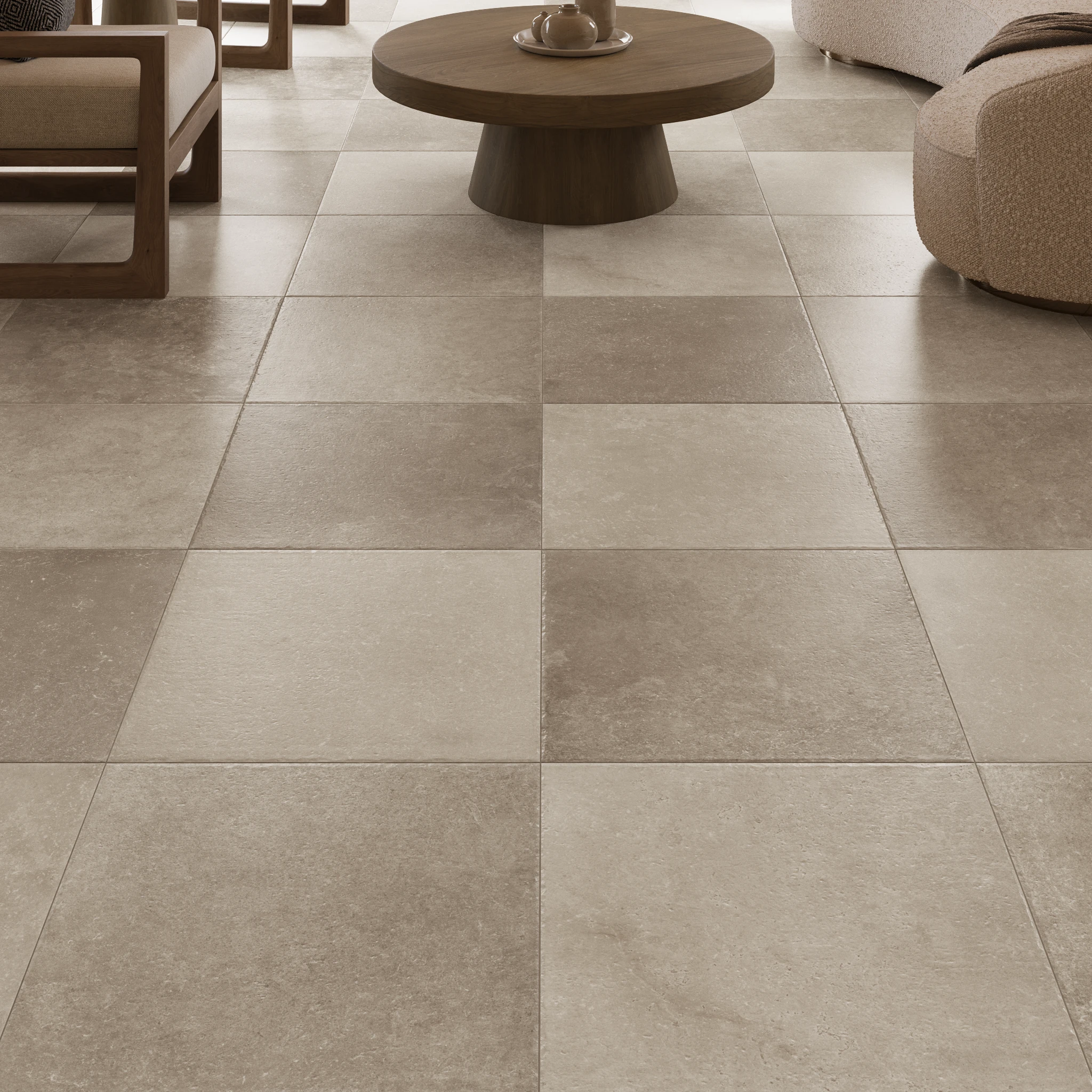 Chantilly Melange de Nuit 24x24 Porcelain Tile Indoor Flooring visualization by Ceragres