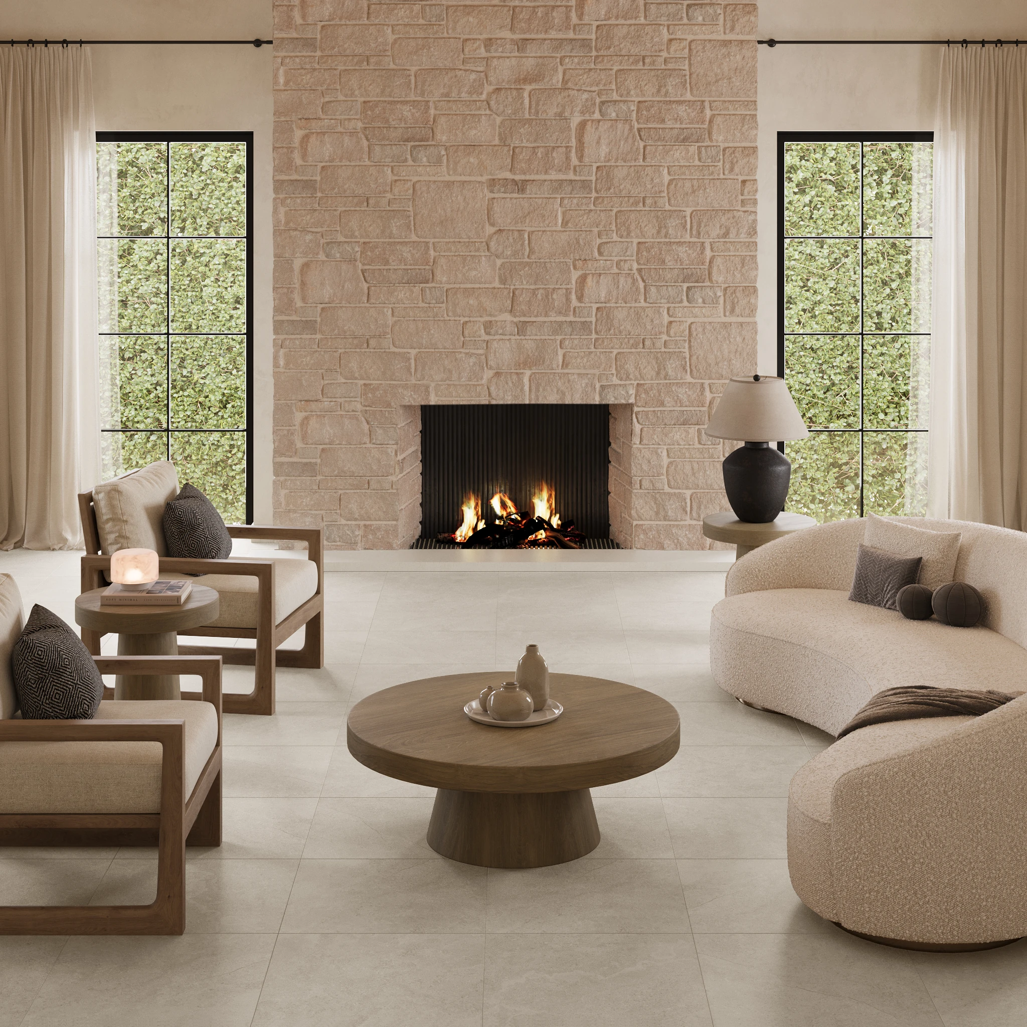 Borgogna Beige 24x24 Porcelain Tile Indoor Flooring visualization by Ceragres