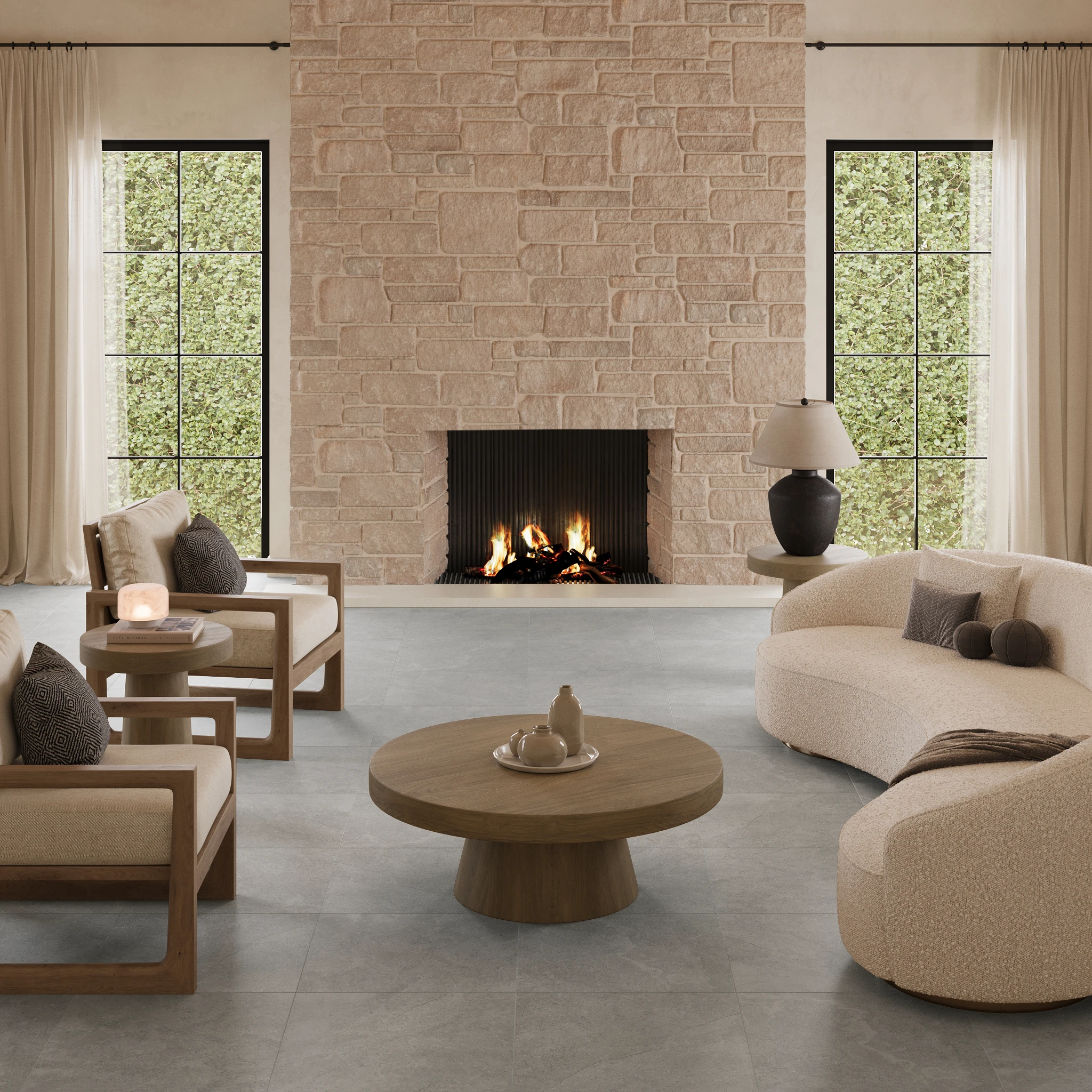 Borgogna Grey 24x24 Porcelain Tile Indoor Flooring visualization by Ceragres