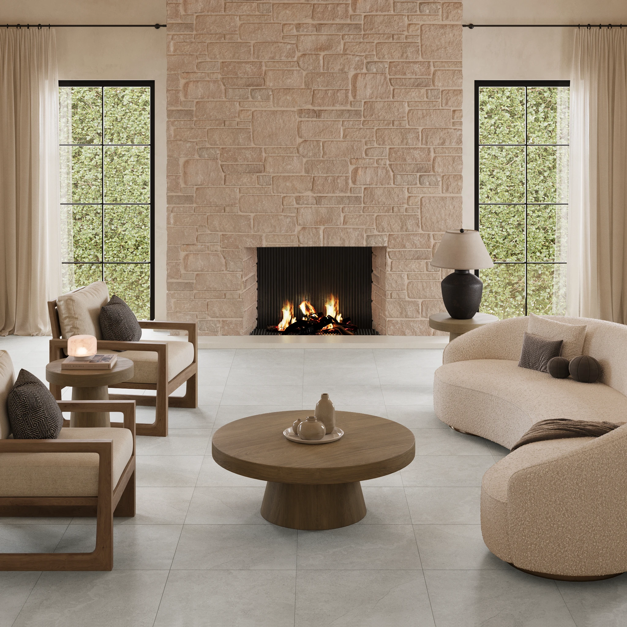 Borgogna White 24x24 Porcelain Tile Indoor Flooring visualization by Ceragres