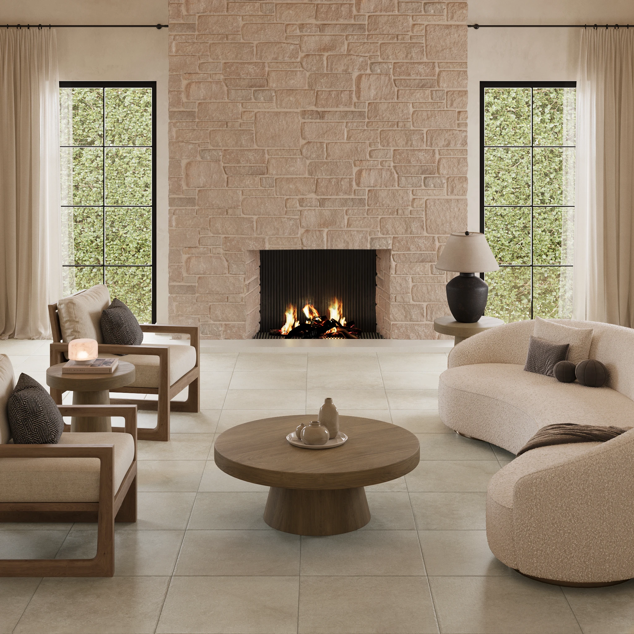 Chantilly Beige 24x24 Porcelain Tile Indoor Flooring visualization by Ceragres