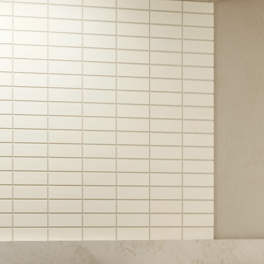 Ecostone Fog Vein Cut Matte (1x3) Mosaic Porcelain Tile Flooring visualization by MILE®stone