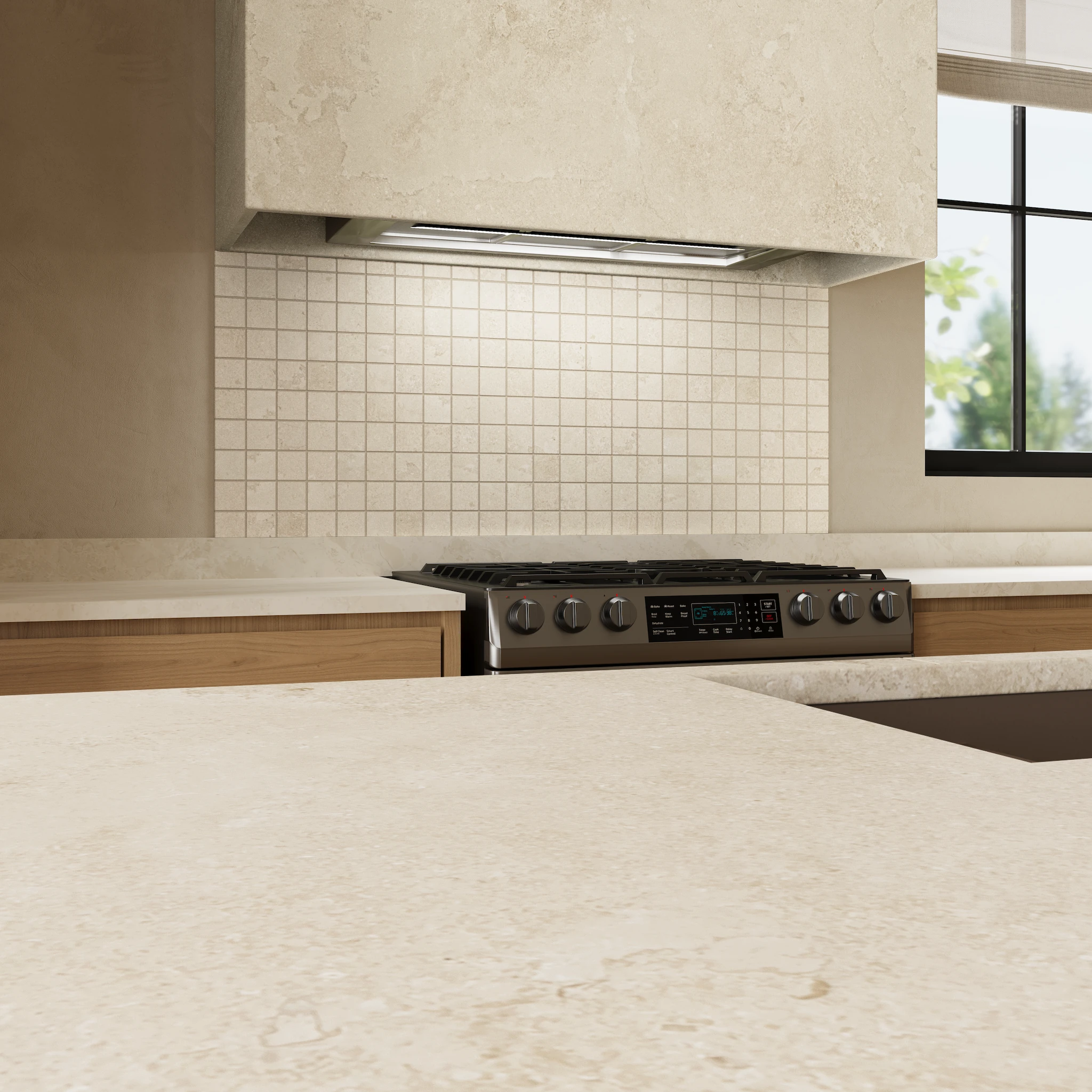 Ecostone Jute Cross Cut Matte (2x2) Mosaic Porcelain Tile Flooring visualization by MILE®stone
