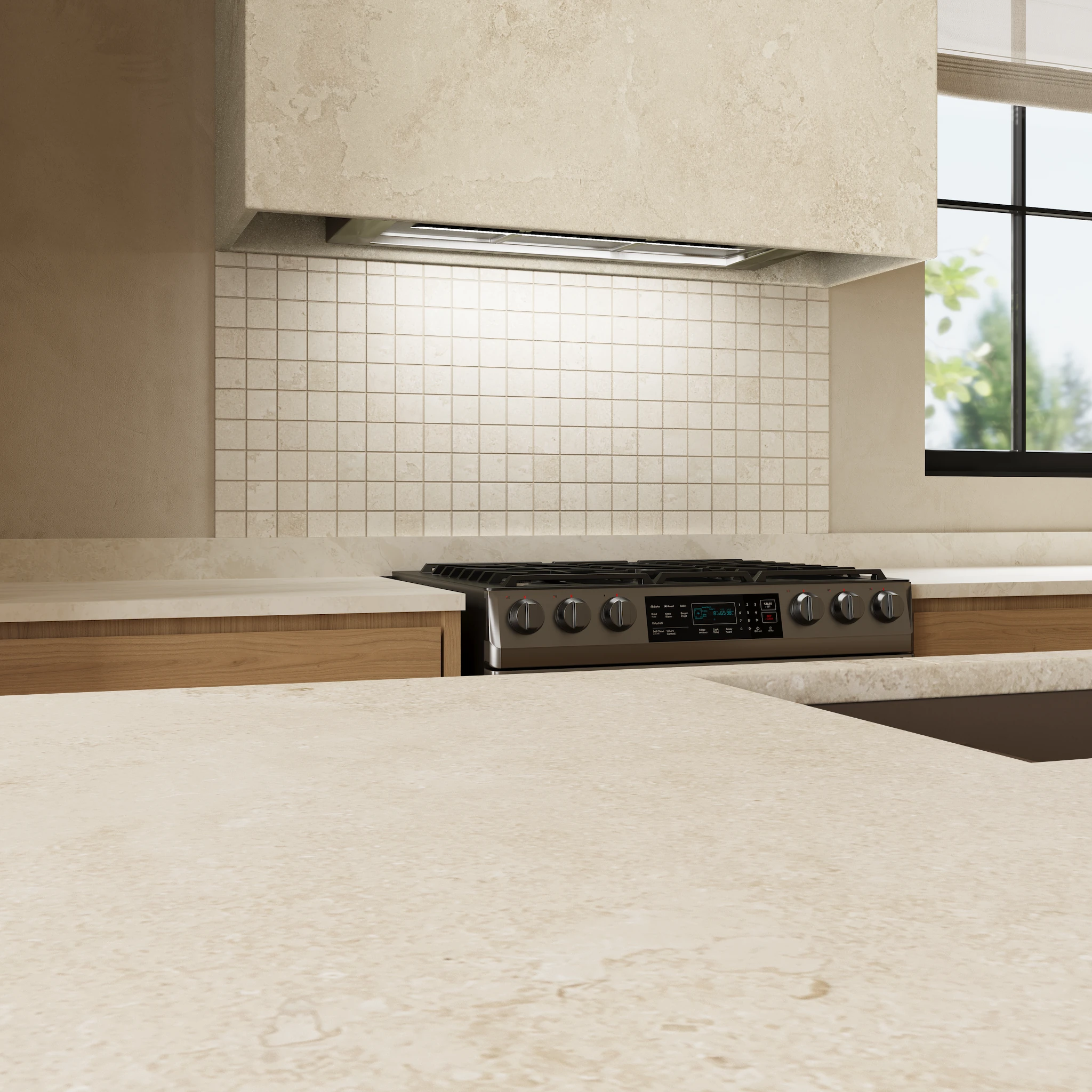 Ecostone Jute Cross Cut Matte (32x96) Porcelain Tile Wall Cladding visualization by MILE®stone