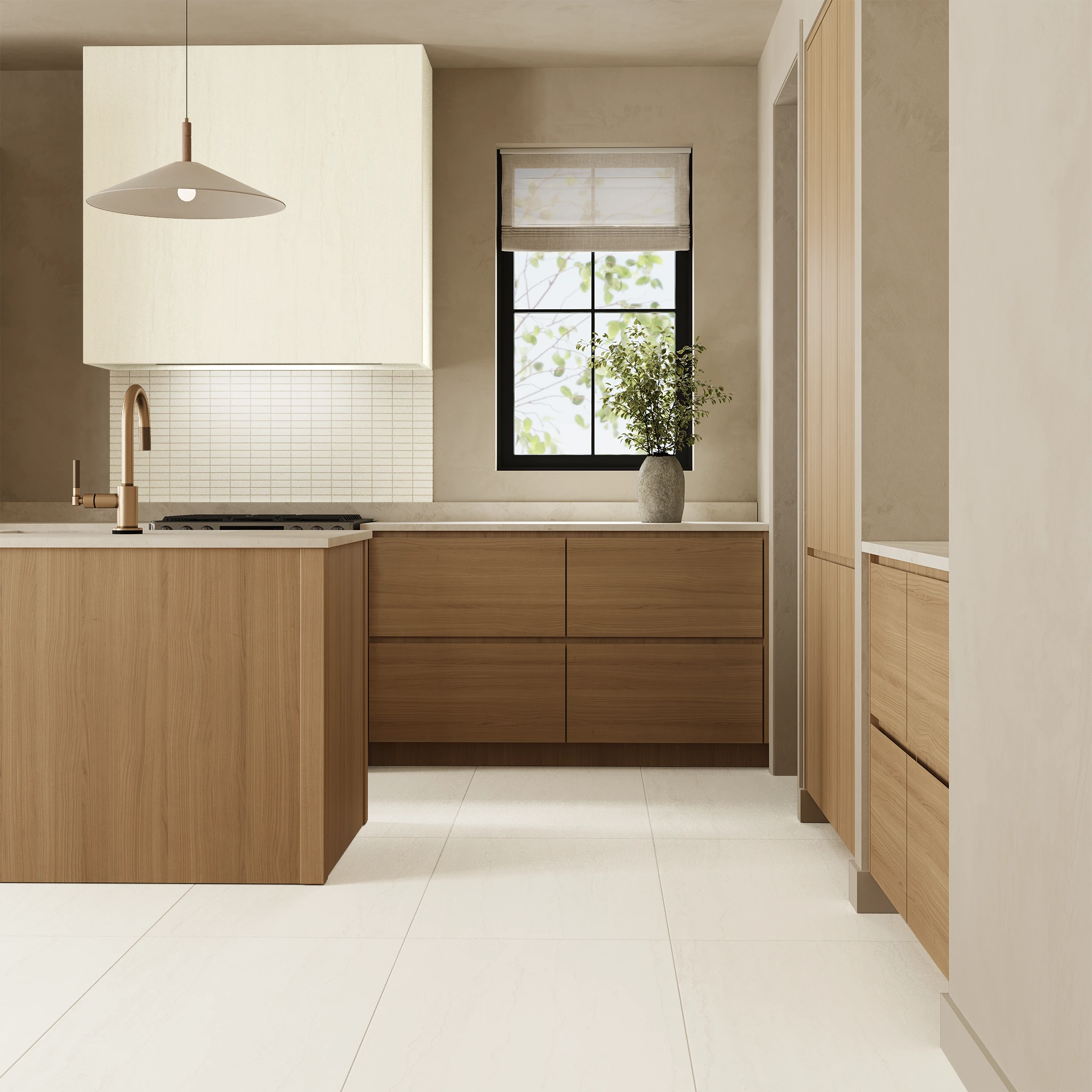 Ecostone Fog Vein Cut Matte (48x110) Porcelain Tile Wall Cladding visualization by MILE®stone