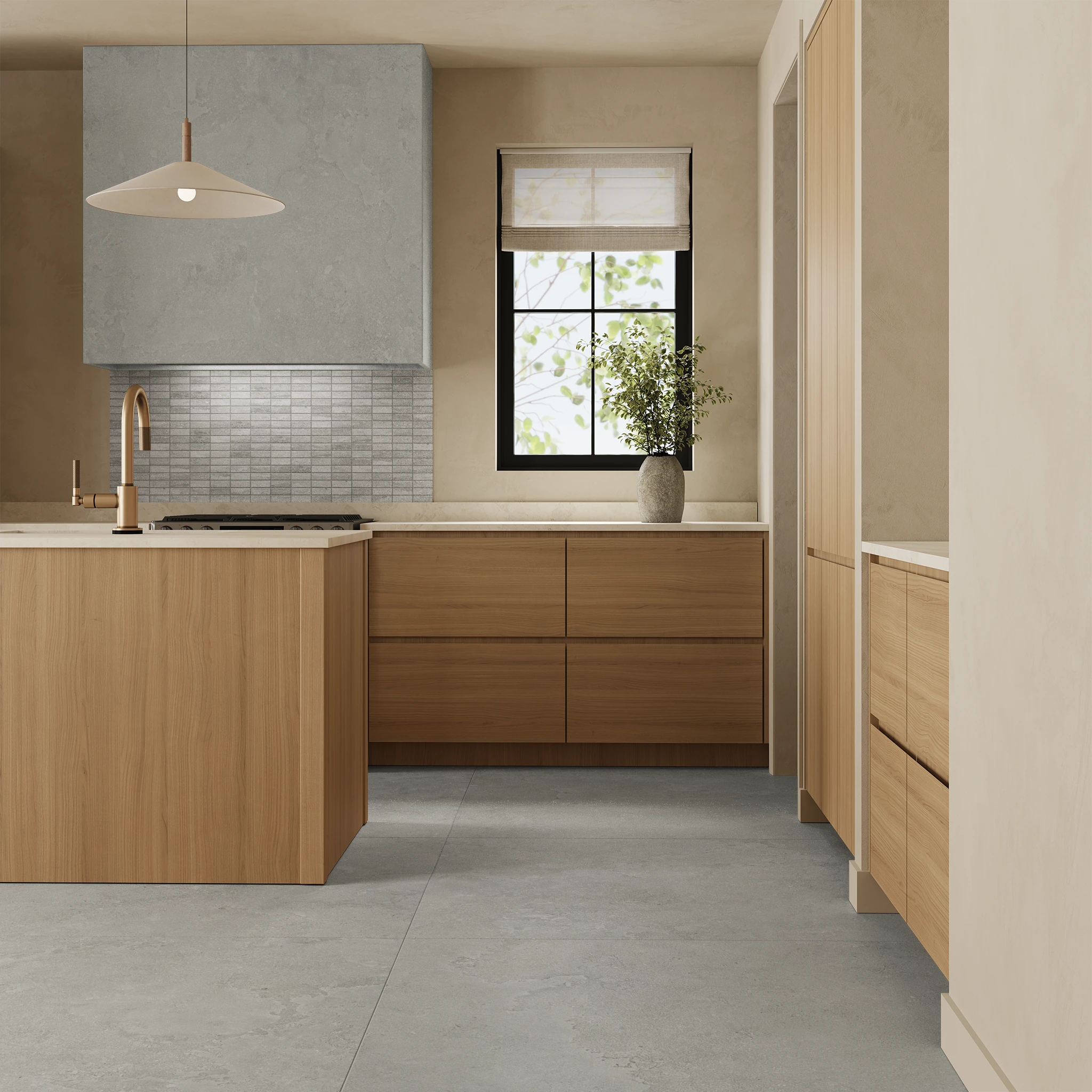 Ecostone Fossil Cross Cut Matte (48x110) Porcelain Tile Wall Cladding visualization by MILE®stone