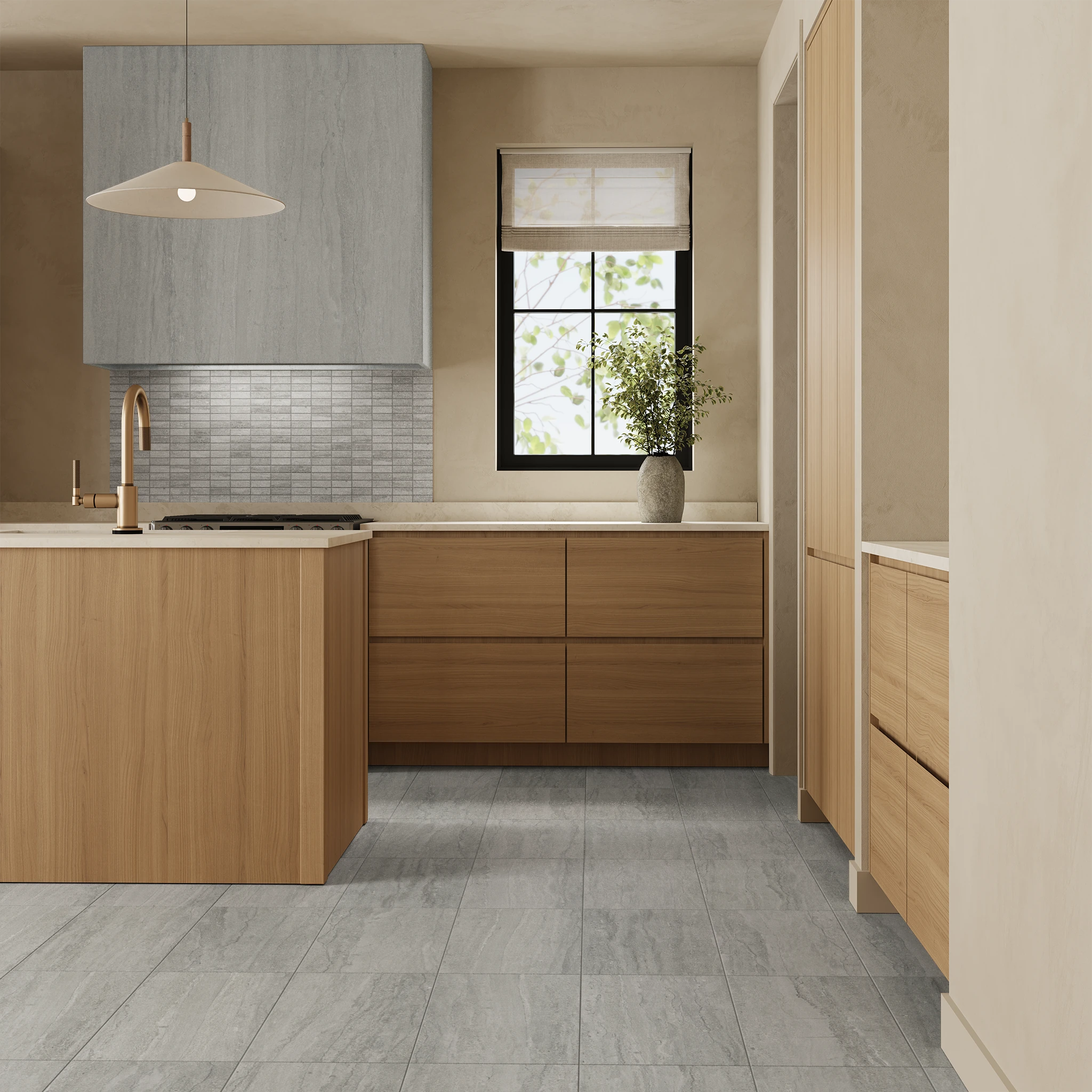 Ecostone Fossil Vein Cut Matte (12x24) Porcelain Tile Flooring visualization by MILE®stone