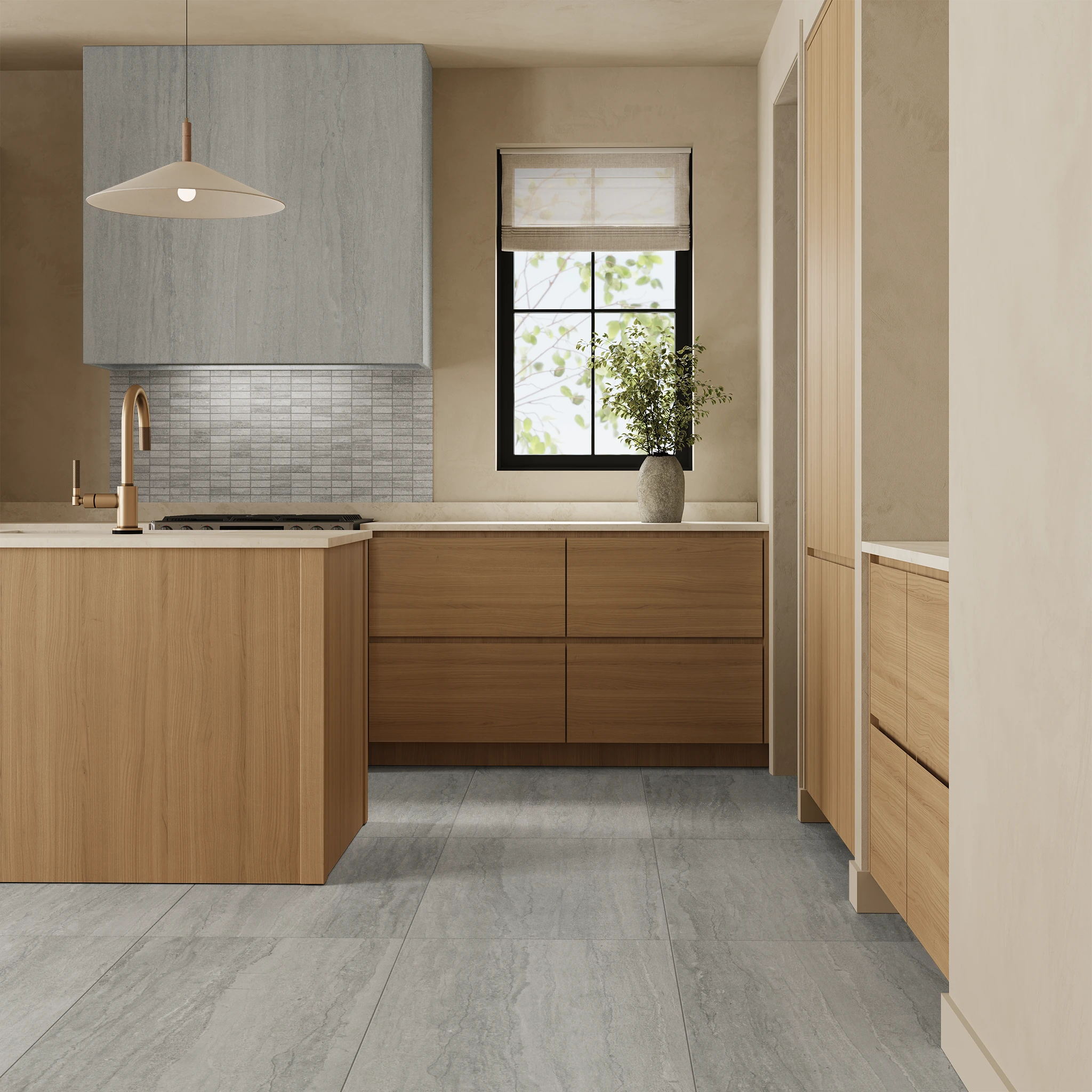 Ecostone Fossil Vein Cut Matte (48x110) Porcelain Tile Wall Cladding visualization by MILE®stone