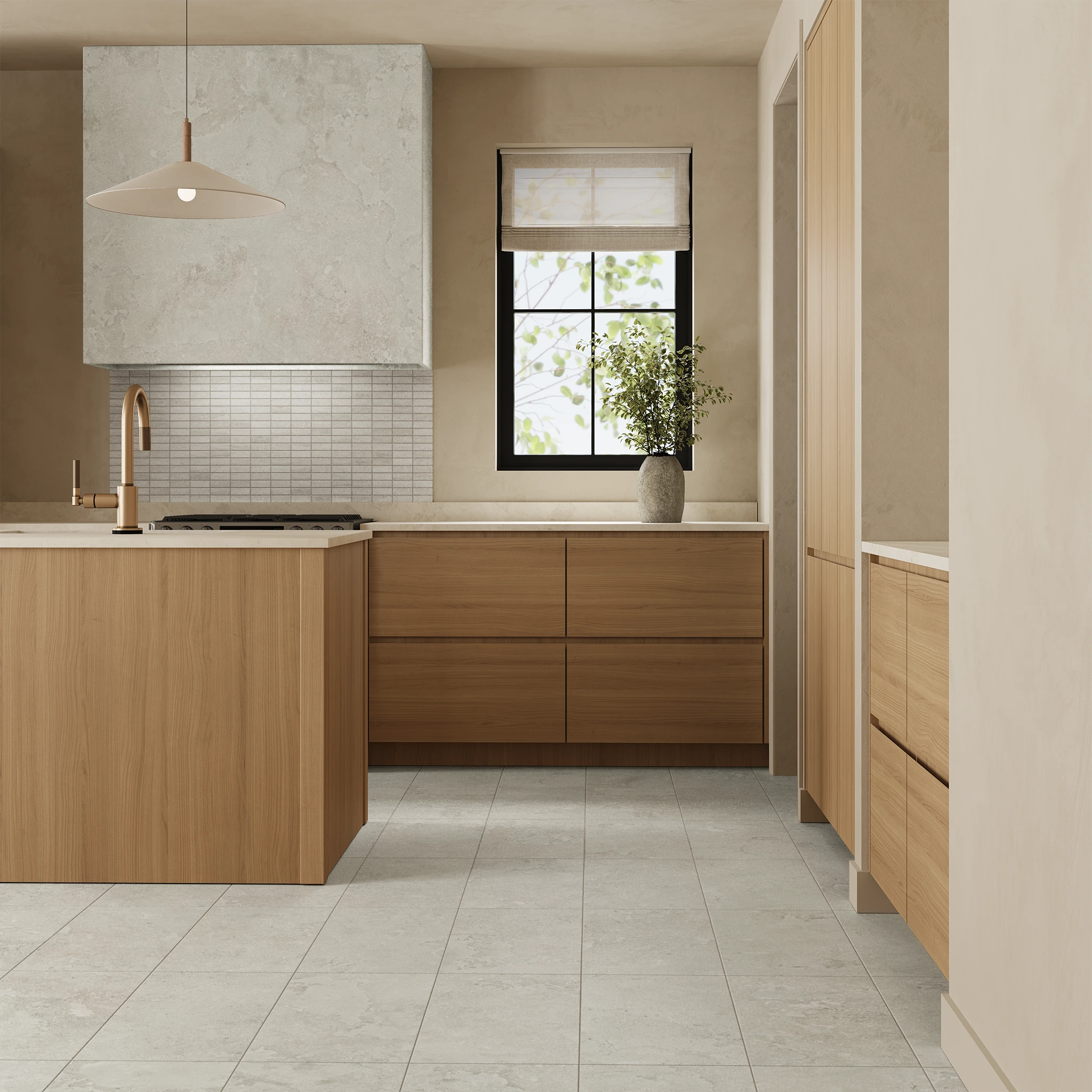 Ecostone Mist Cross Cut Matte (12x24) Porcelain Tile Flooring visualization by MILE®stone