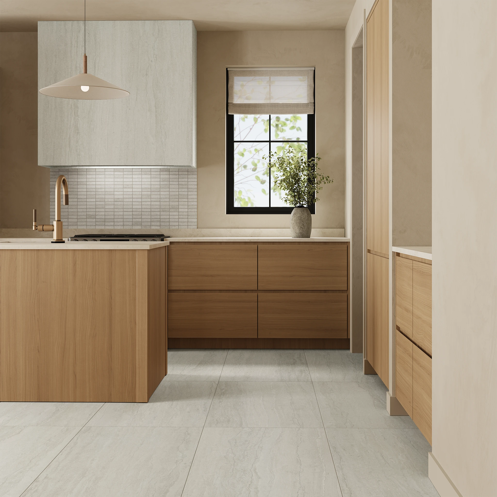 Ecostone Mist Vein Cut Matte (48x110) Porcelain Tile Wall Cladding visualization by MILE®stone