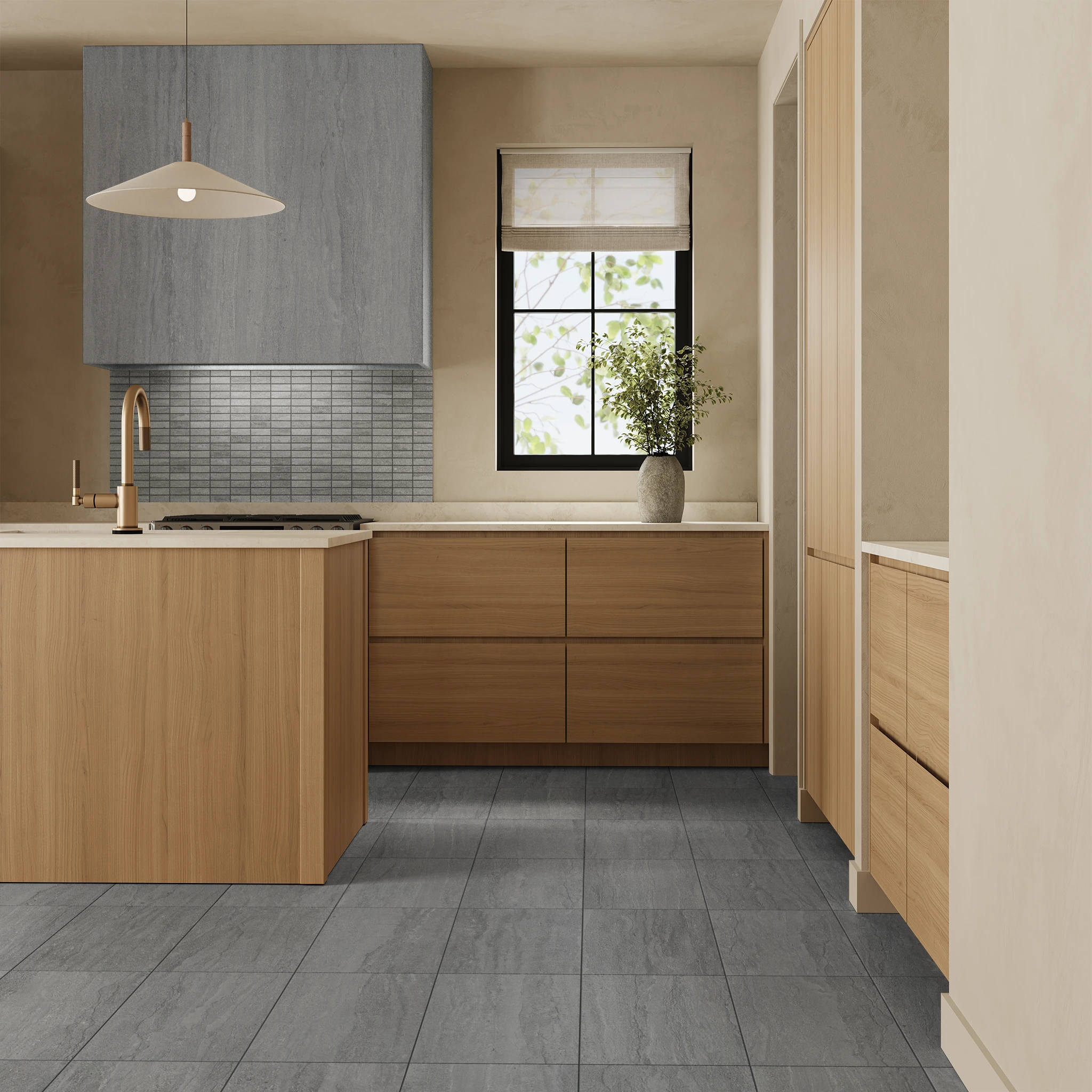 Ecostone Pumice Vein Cut Matte (12x24) Porcelain Tile Flooring visualization by MILE®stone