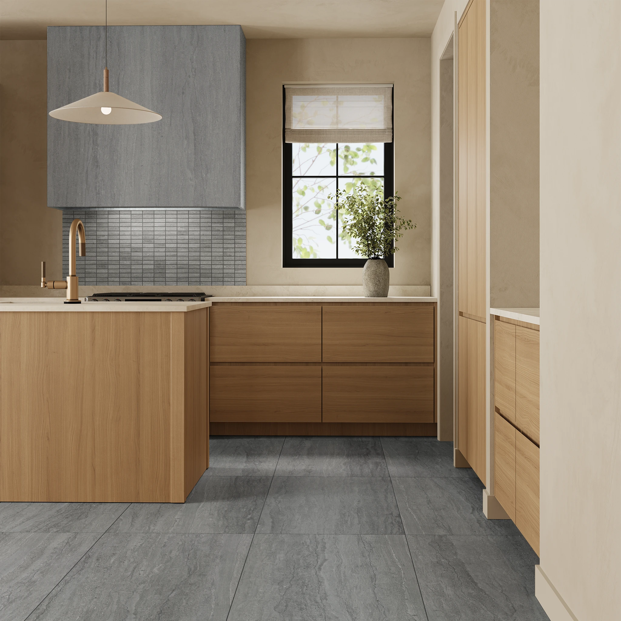 Ecostone Pumice Vein Cut Matte (48x110) Porcelain Tile Wall Cladding visualization by MILE®stone
