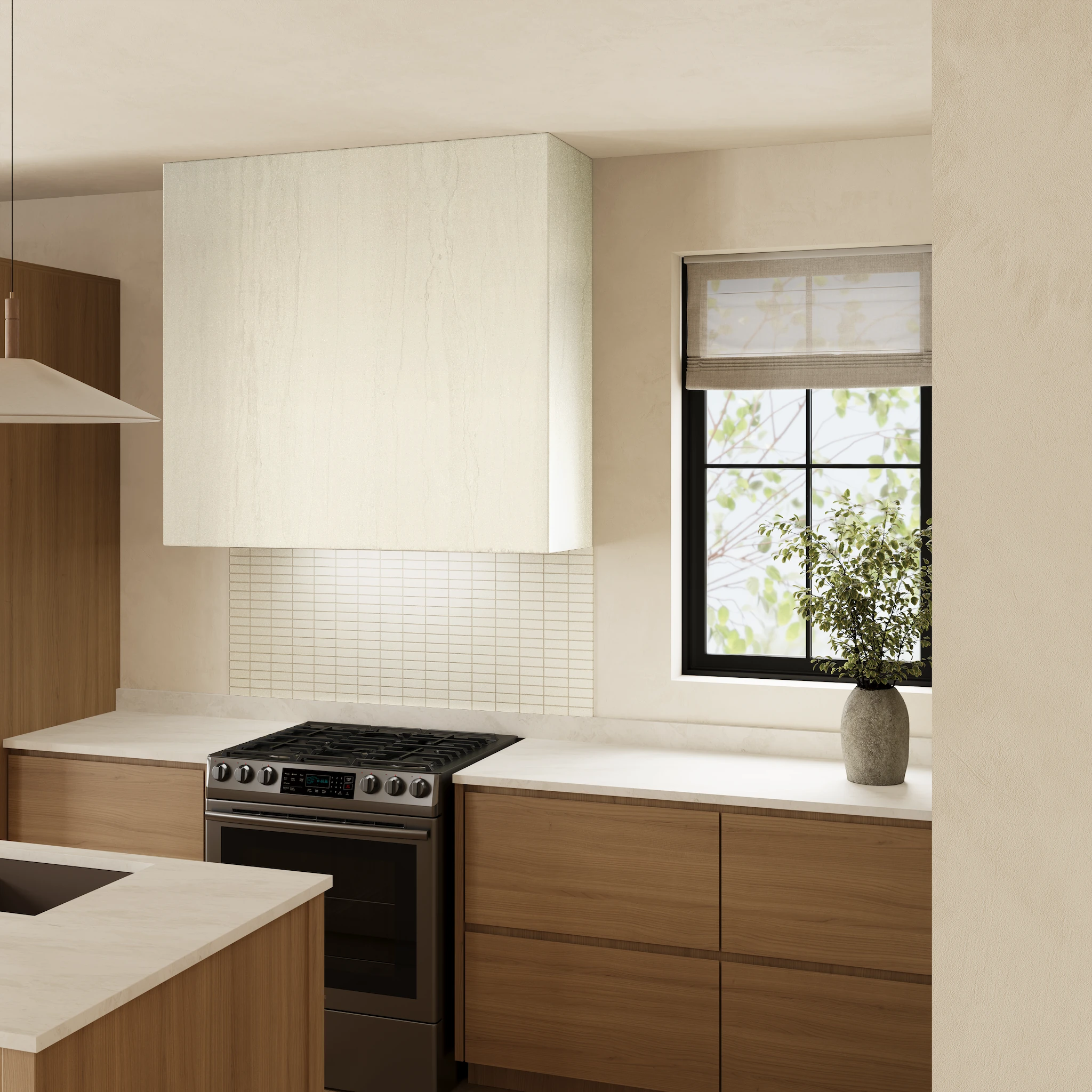 Ecostone Fog Vein Cut Matte (48x110) Porcelain Tile Wall Cladding visualization by MILE®stone