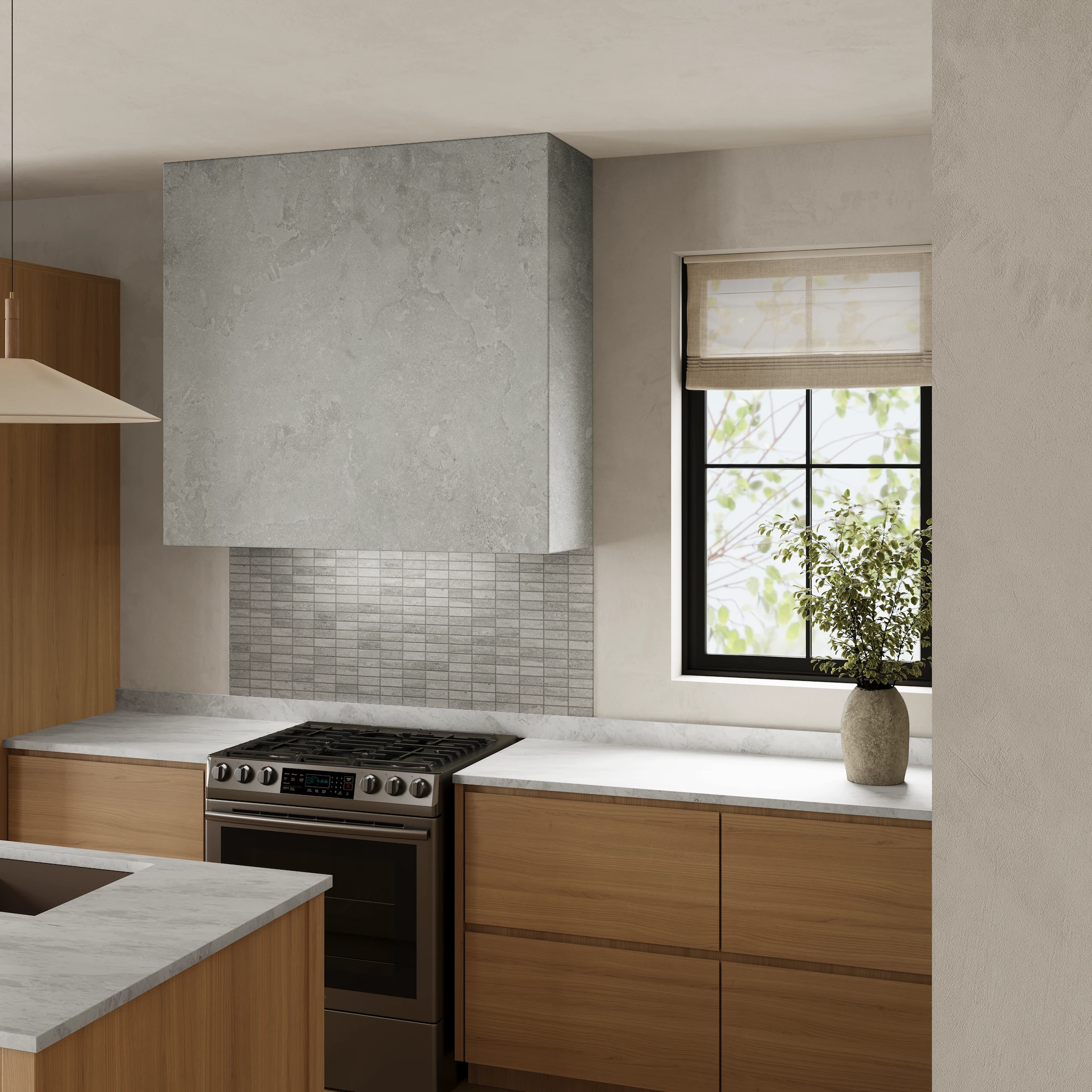Ecostone Fossil Cross Cut Matte (48x110) Porcelain Tile Wall Cladding visualization by MILE®stone