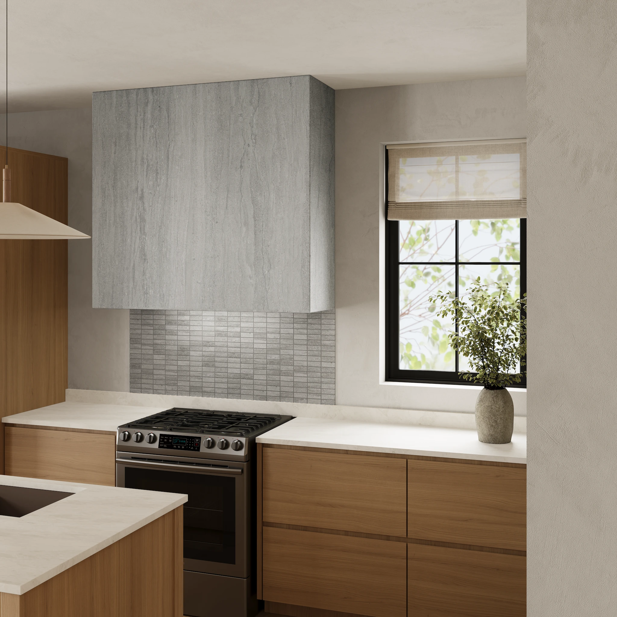 Ecostone Fossil Vein Cut Matte (48x110) Porcelain Tile Wall Cladding visualization by MILE®stone