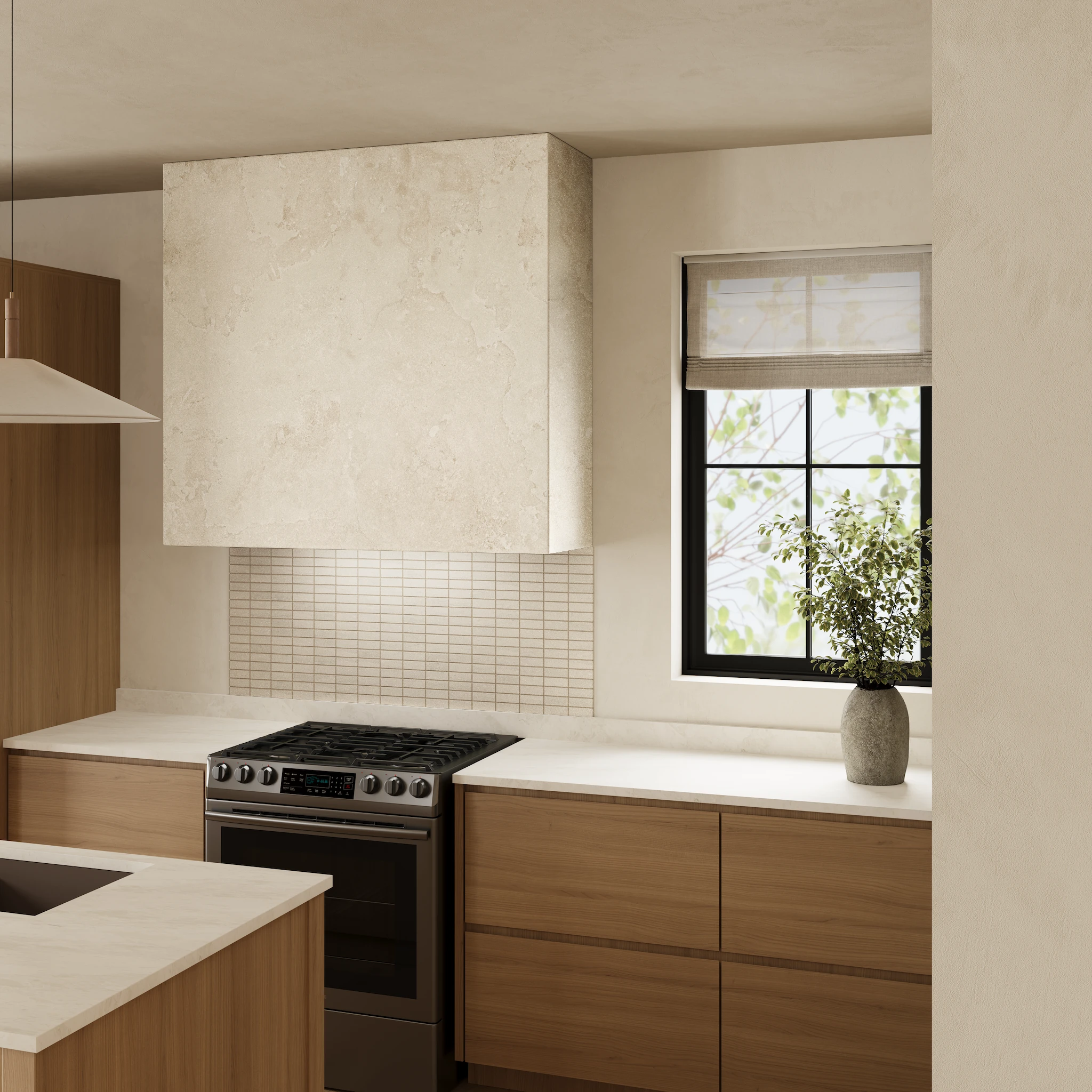 Ecostone Jute Cross Cut Matte (48x110) Porcelain Tile Wall Cladding visualization by MILE®stone