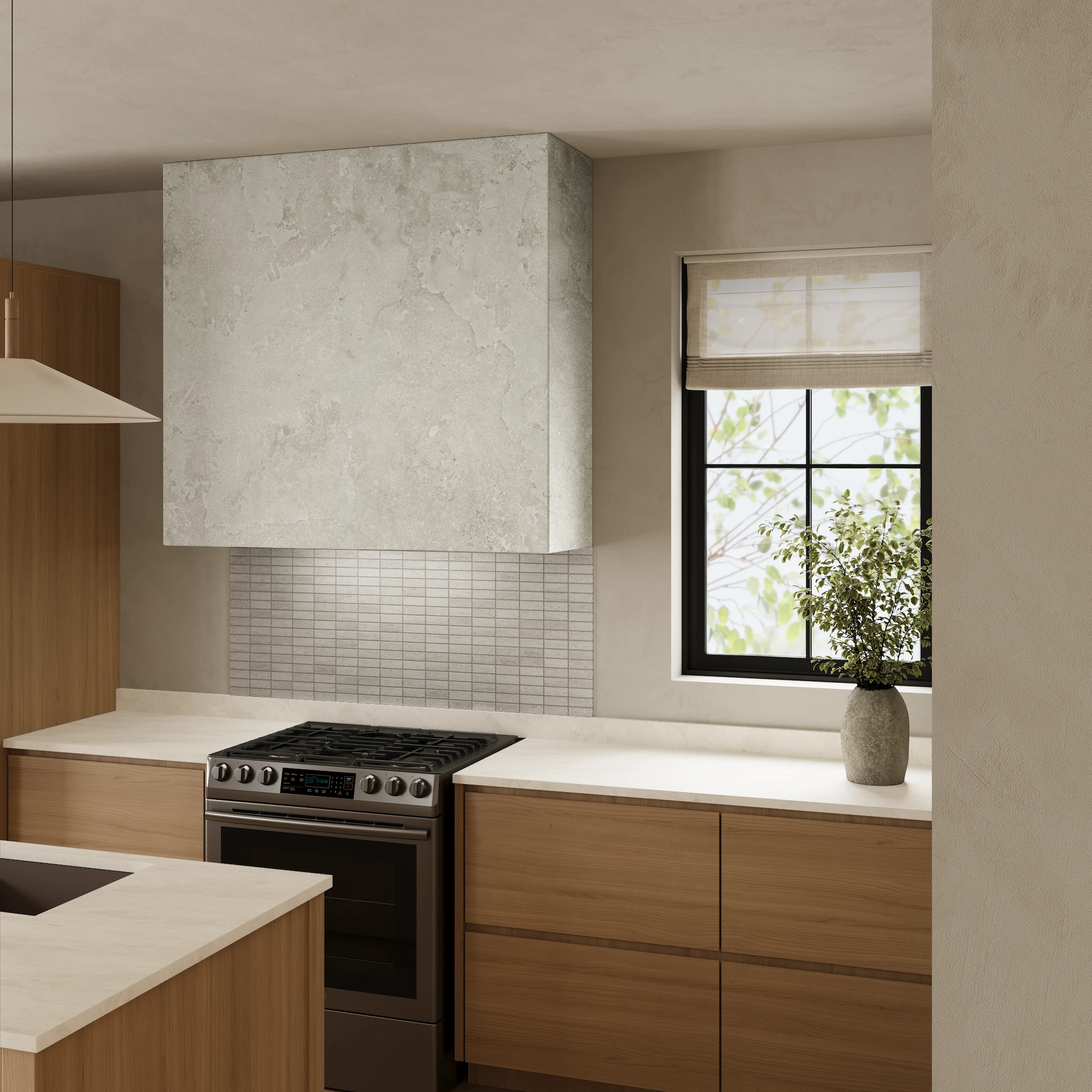 Ecostone Mist Cross Cut Matte (48x110) Porcelain Tile Flooring visualization by MILE®stone