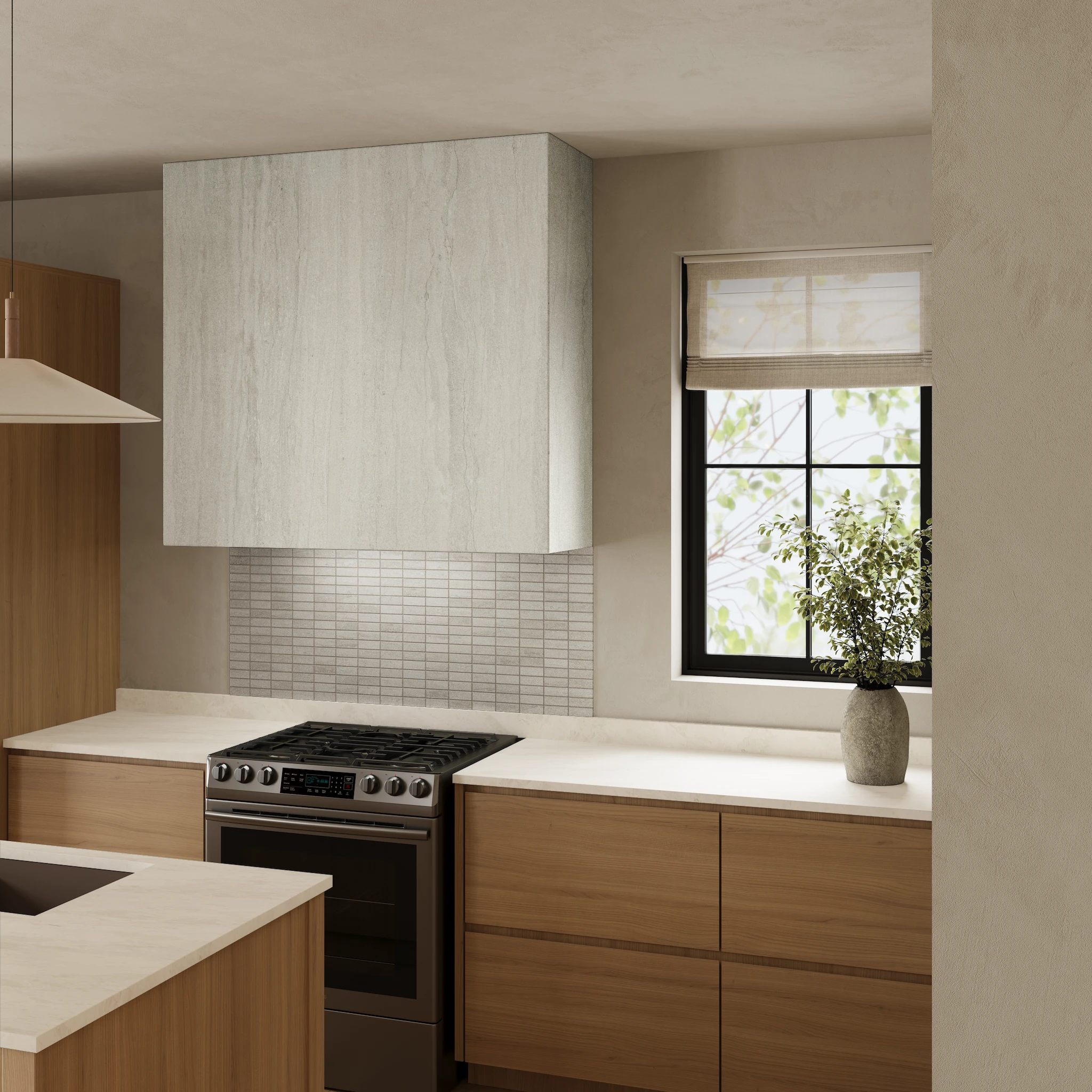 Ecostone Mist Vein Cut Matte (48x110) Porcelain Tile Wall Cladding visualization by MILE®stone