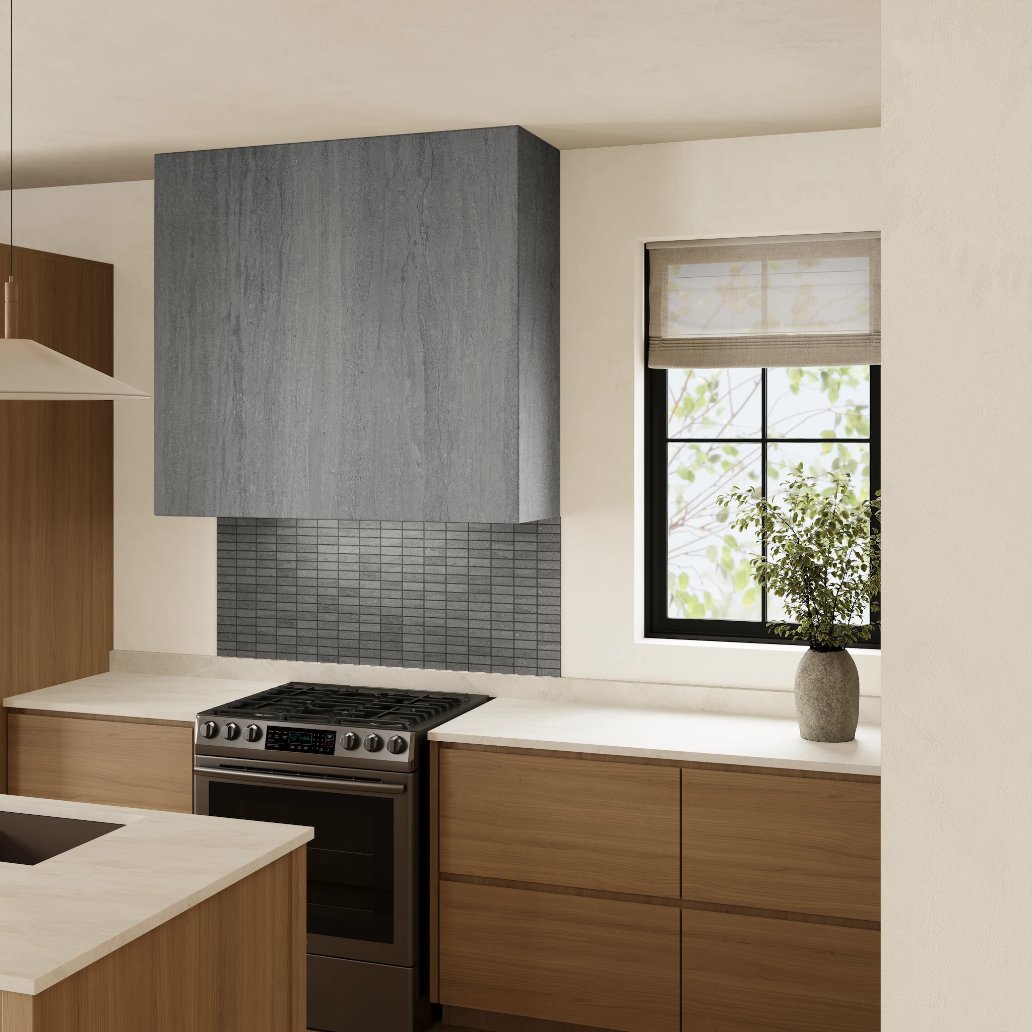 Ecostone Pumice Vein Cut Matte (48x110) Porcelain Tile Wall Cladding visualization by MILE®stone