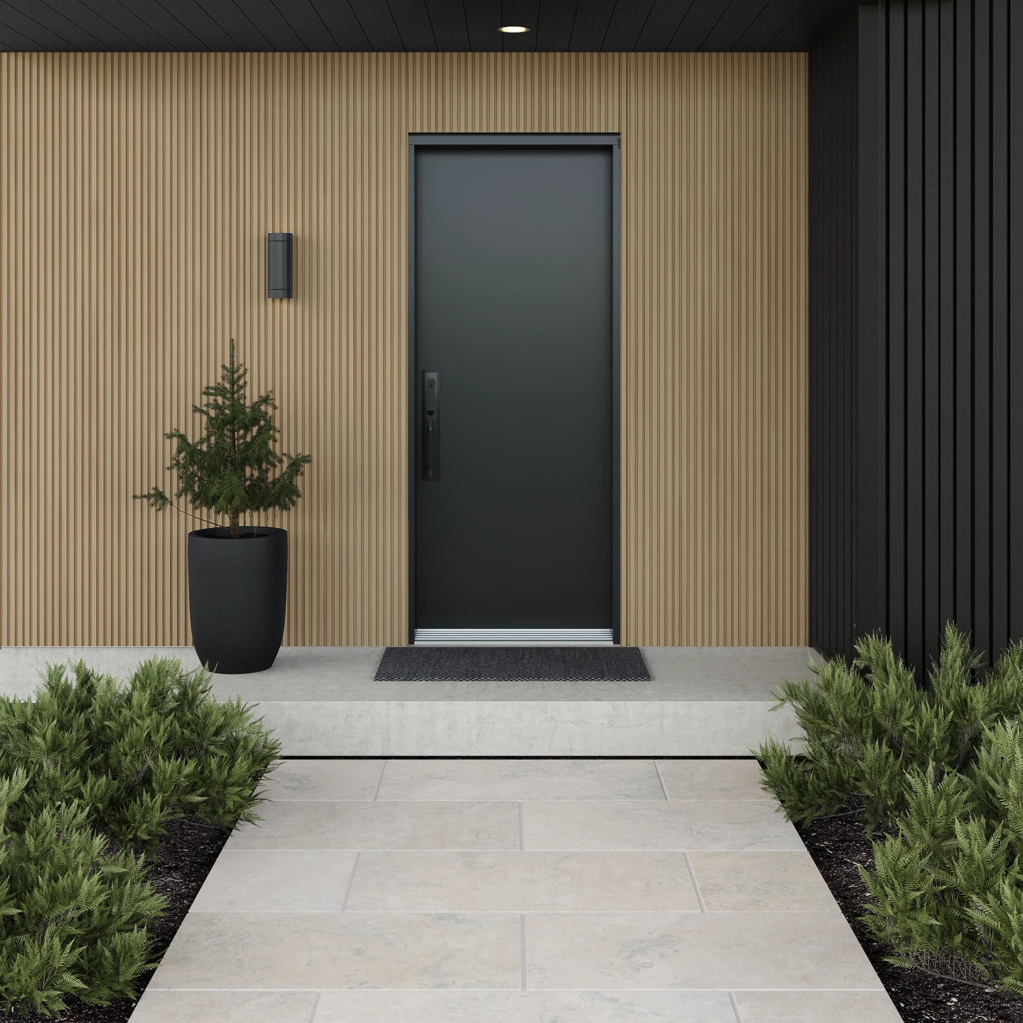 Visualisation de Revêtement Cannelé Norvégien UH61 - Cèdre Plafond et soffite extérieurs par NewTechWood Canada