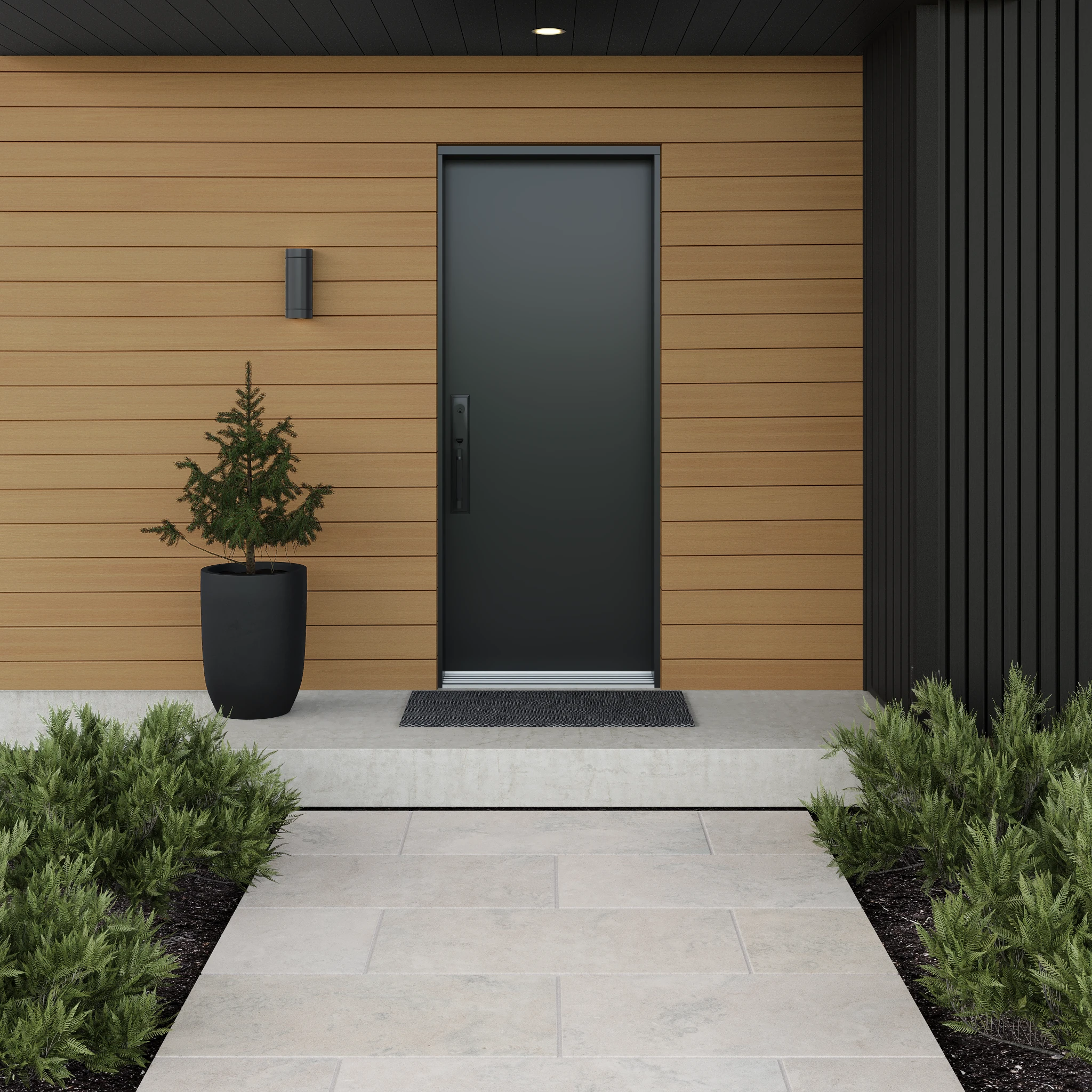Visualisation de Revêtement Shiplap UH67 - Cèdre Rouge Plafond et soffite extérieurs par NewTechWood Canada