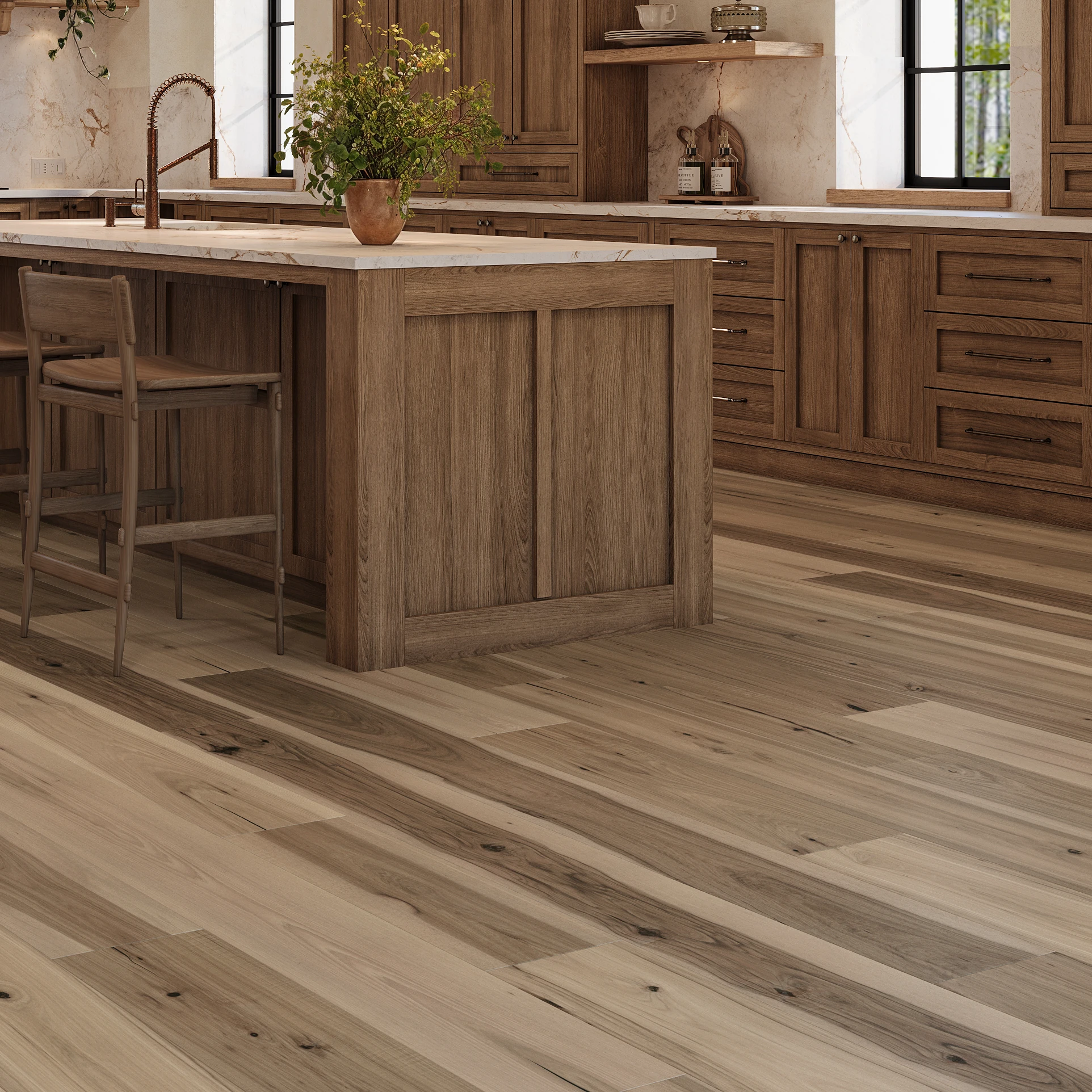 Visualisation de Cherokee Hickory - Ocoee 9.5" Couvre-plancher intérieur par Denali Hardwood Floors