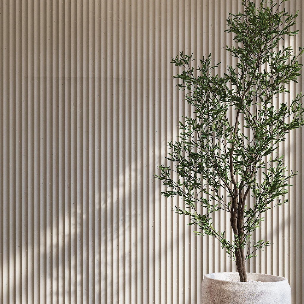 Clay 24x60 Fluted Cladding Wall Cladding visualization by Dekko Concrete