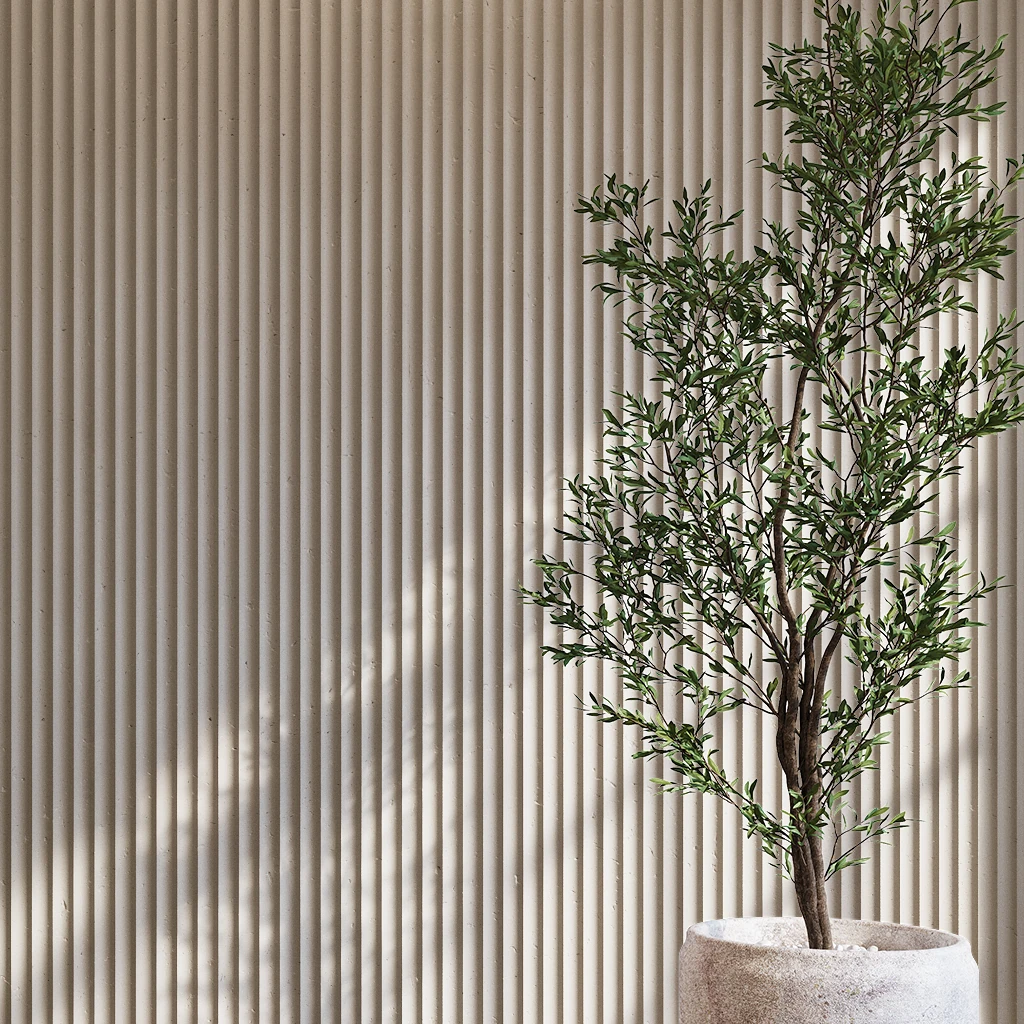 Visualisation de Clay 24x96 Fluted Cladding Revêtement mural par Dekko Concrete