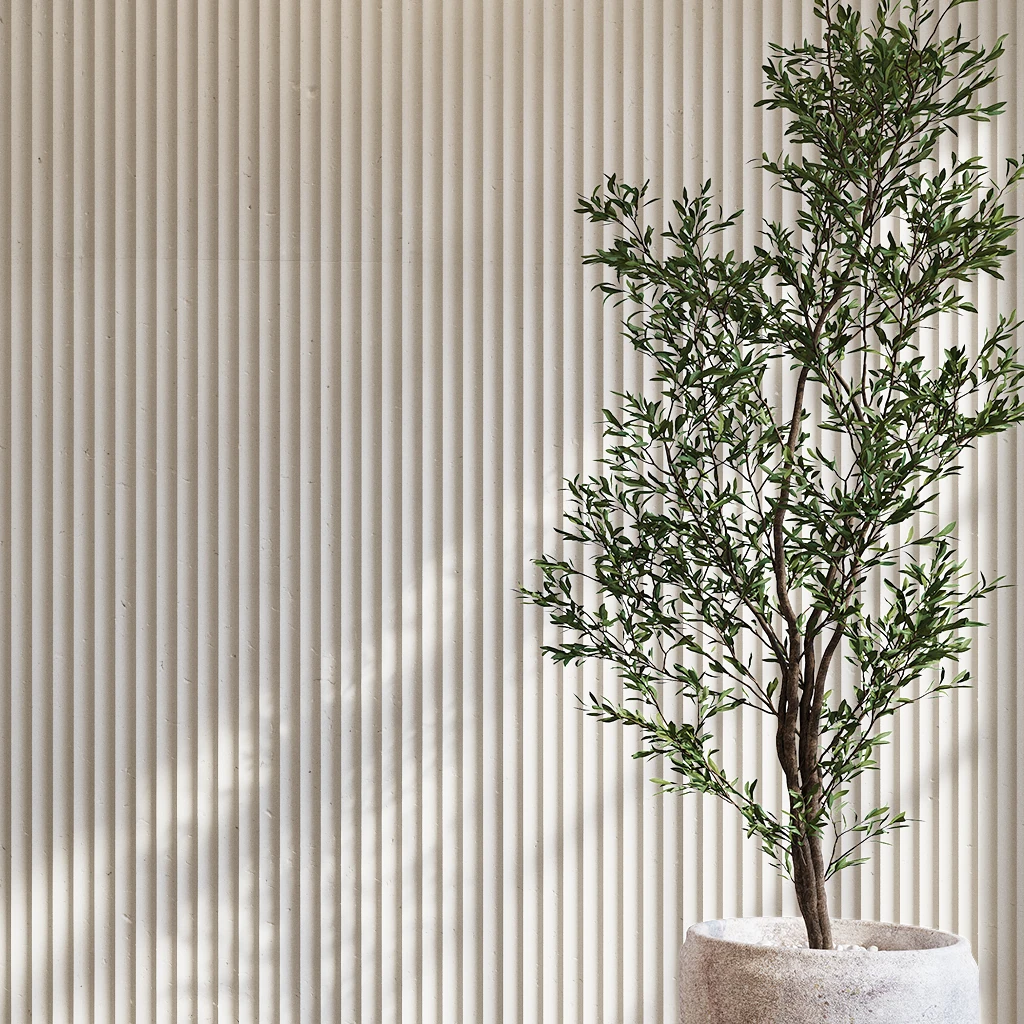 Limestone 24x60 Fluted Cladding Wall Cladding visualization by Dekko Concrete
